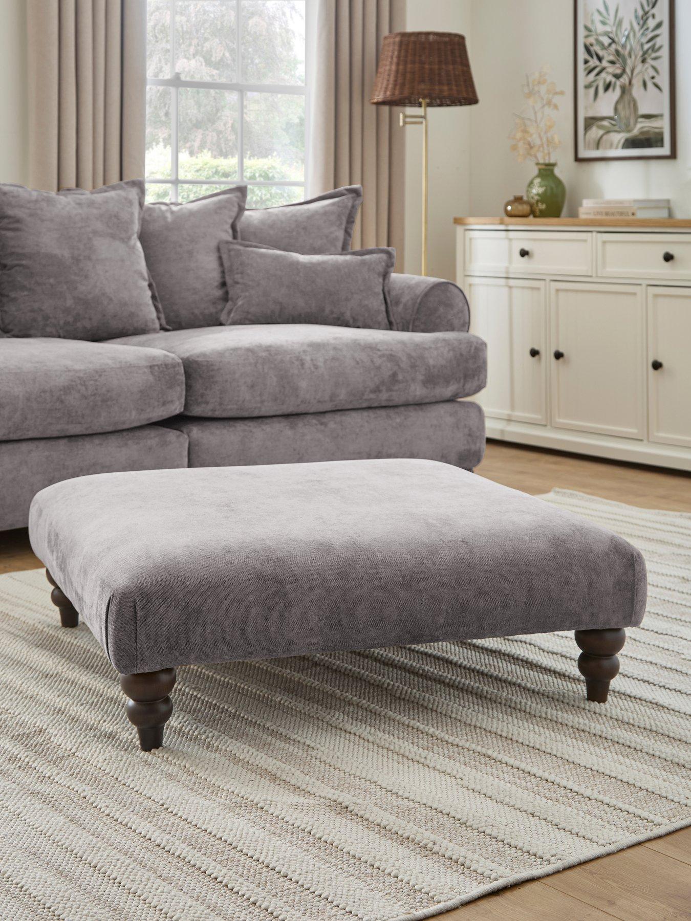 Very Home Amersham Plain Fabric Footstool - Made to Order in the UK