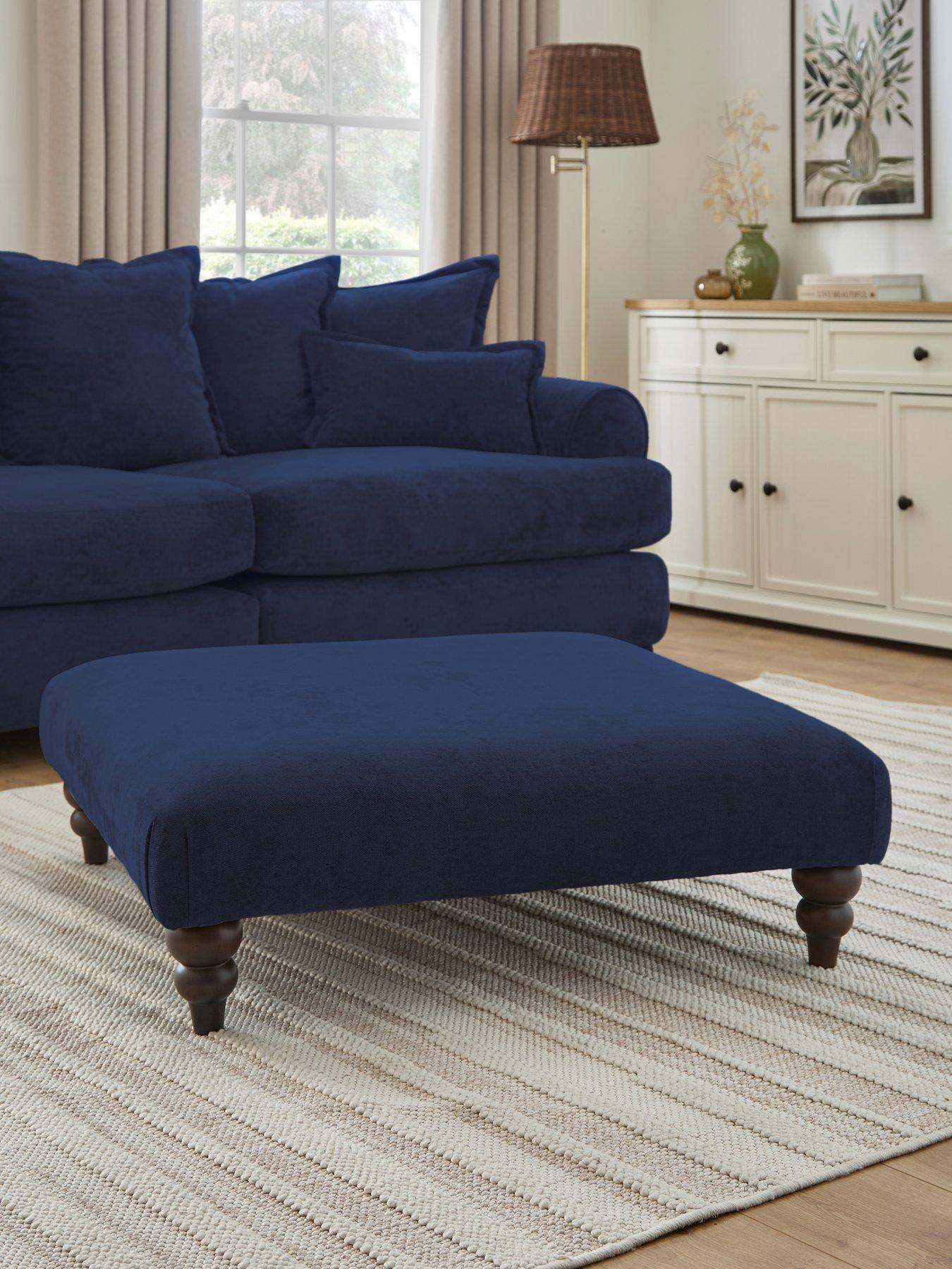 undefined Amersham Plain Fabric Footstool - Made to Order in the UK