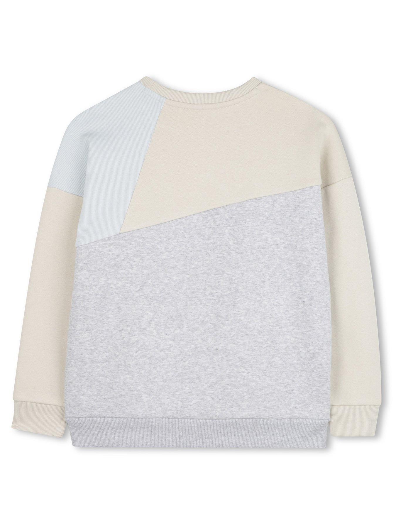 Image 3 of 4 of BOSS Boys Colour Block Sweatshirt - Cream