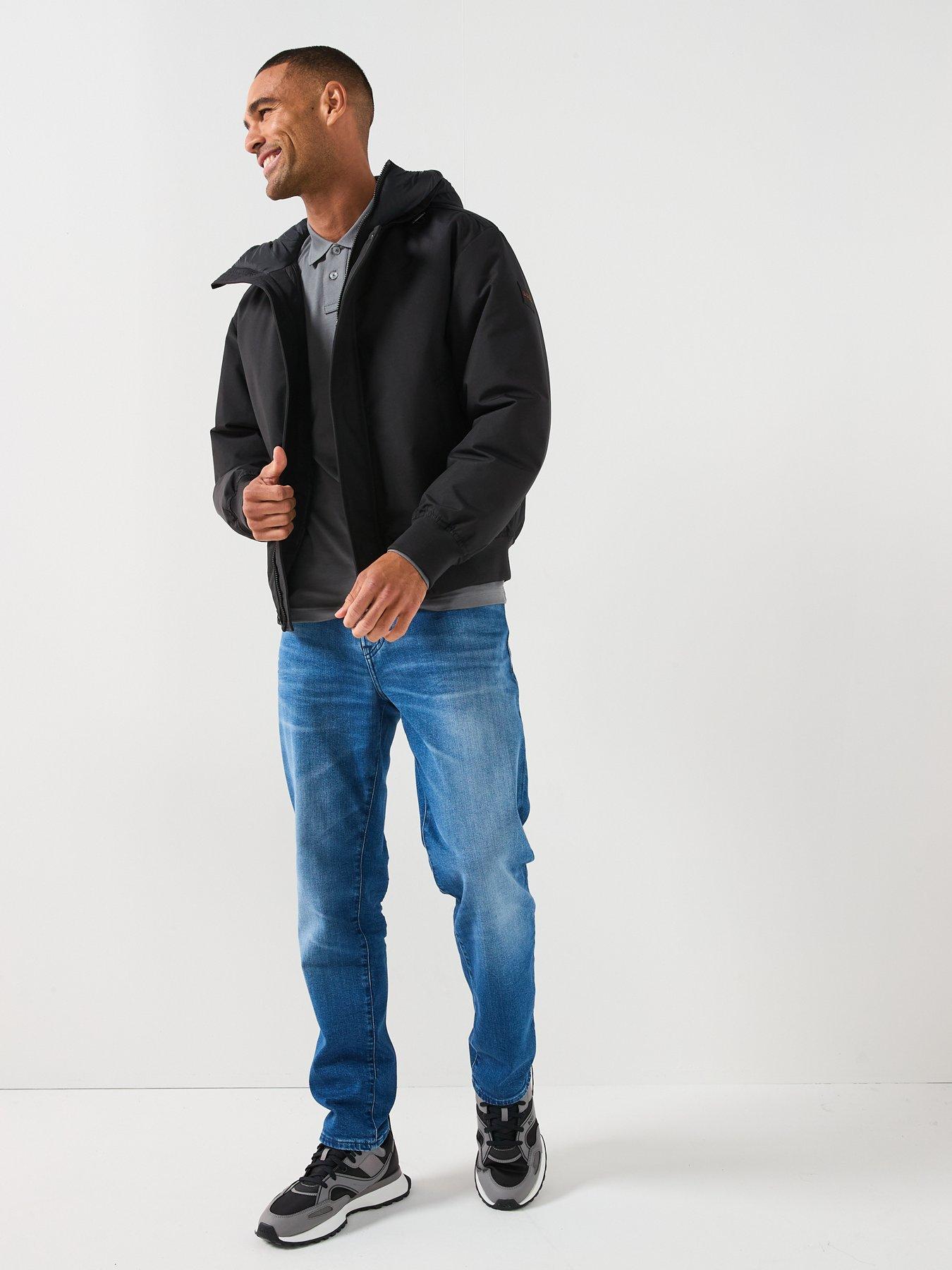 Image 3 of 6 of BOSS Osis1 Relaxed Fit Heavyweight Bomber Jacket - Black