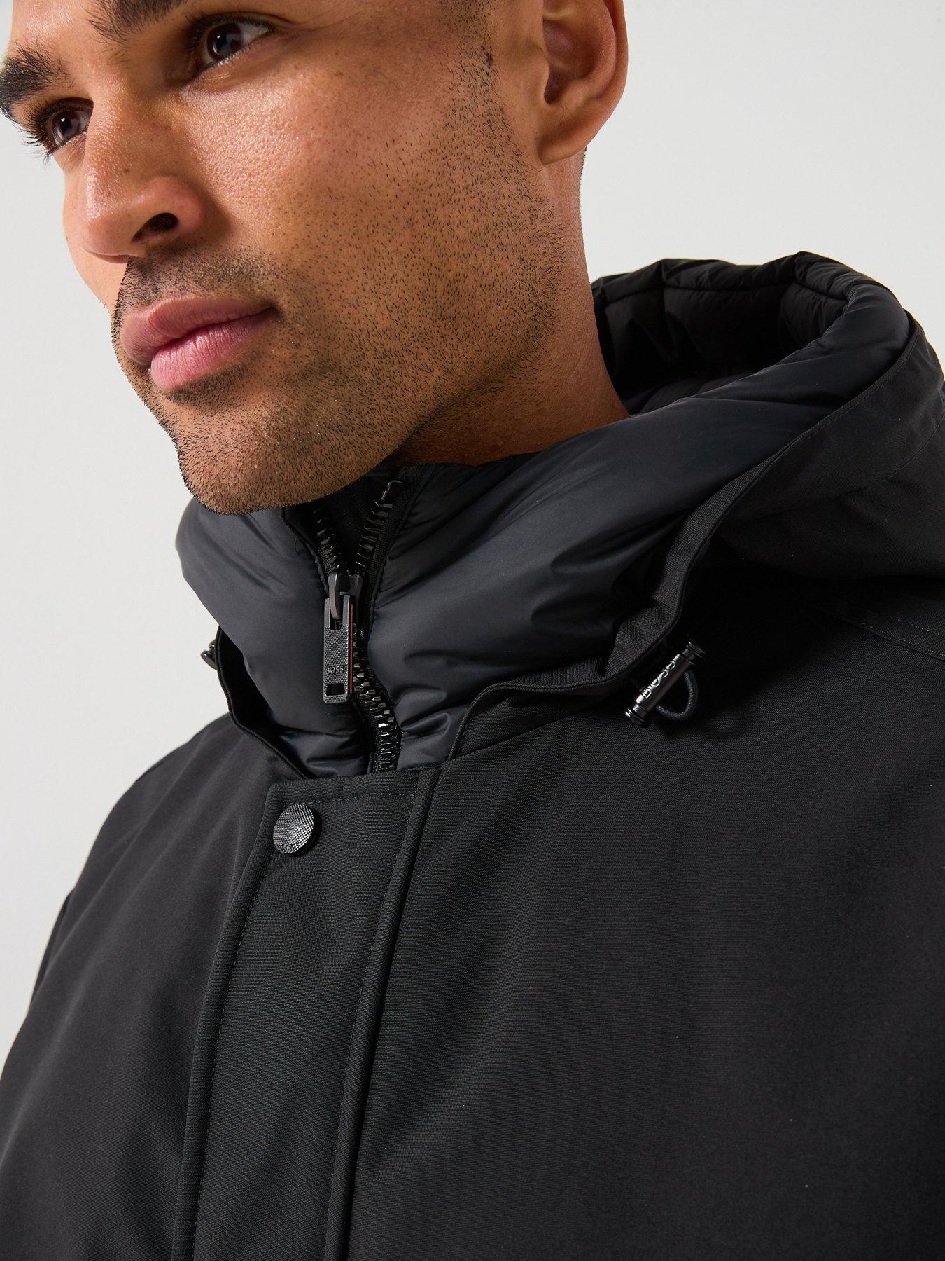 Image 6 of 6 of BOSS Osis1 Relaxed Fit Heavyweight Bomber Jacket - Black