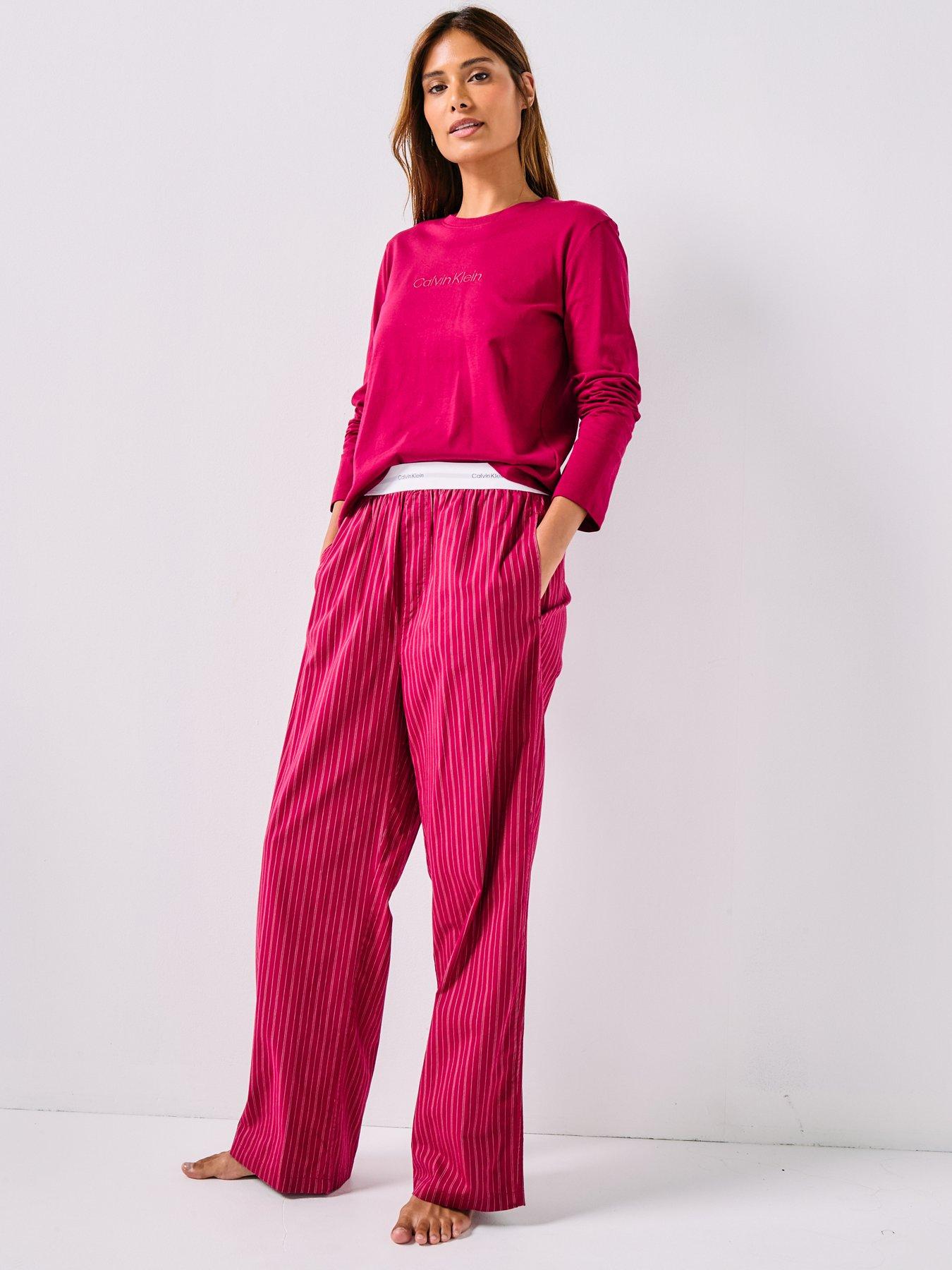 Image 5 of 5 of Calvin Klein Long Sleeve T-shirt And Pant Holiday Set - Red