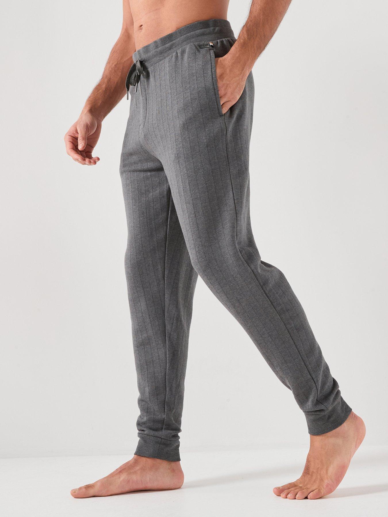 BOSS Boss Bodywear Heritage Soft Self Stripe Cuff Pants - Grey