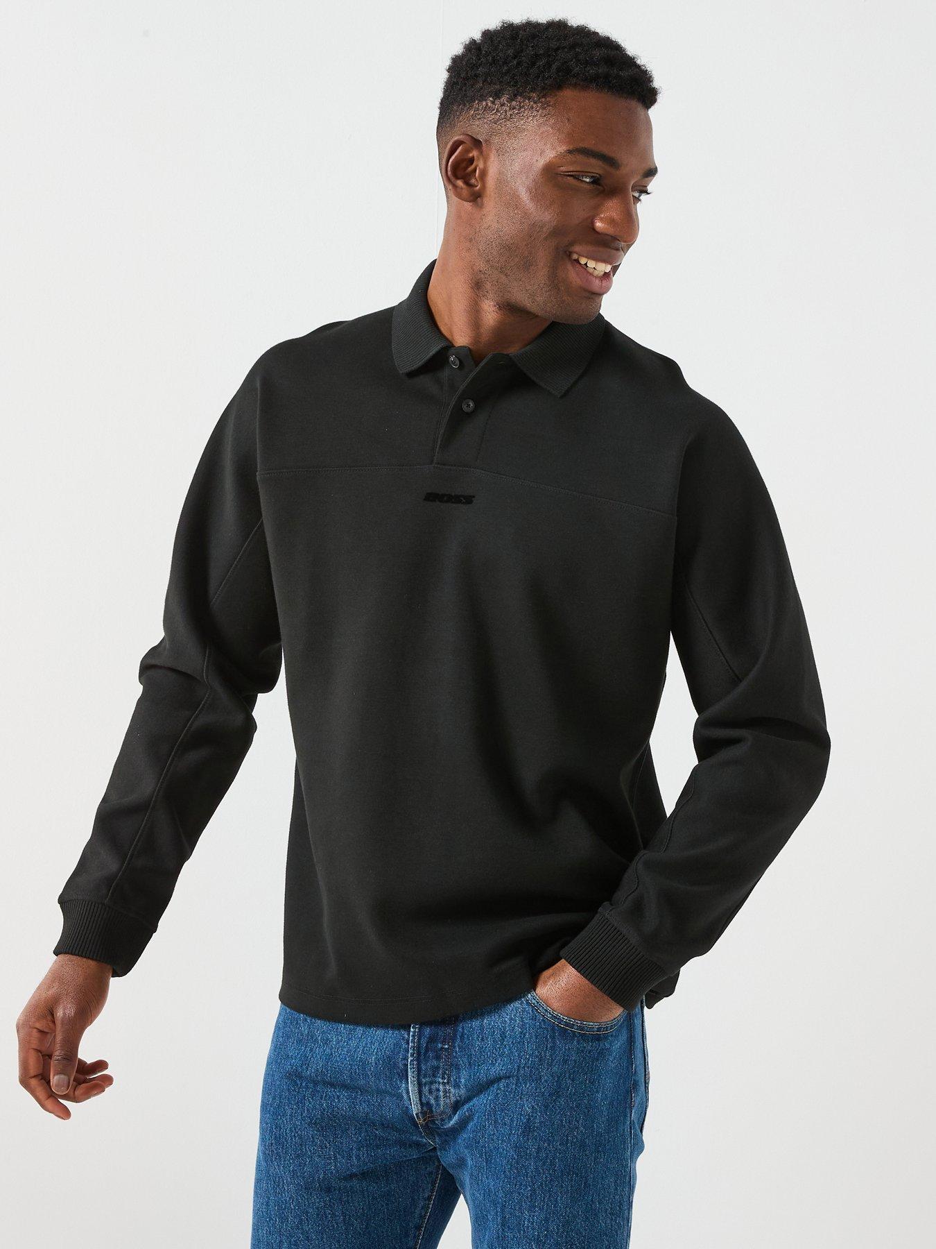 BOSS Boss Pe_heavylong Relaxed Fit Polo Shirt - Black