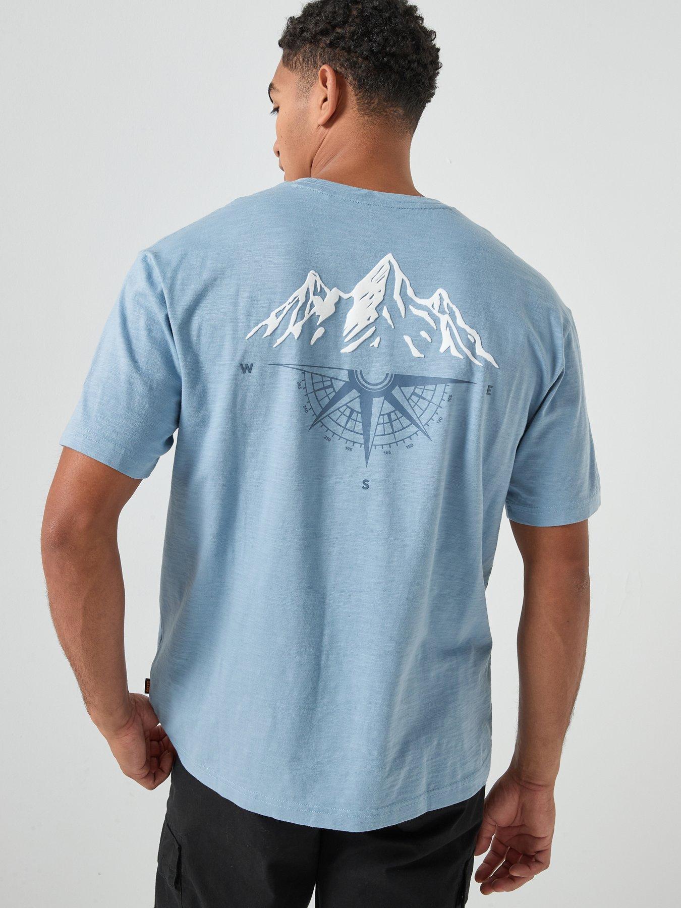 BOSS Te_polar Regular Fit Back Print T-shirt - Light Blue