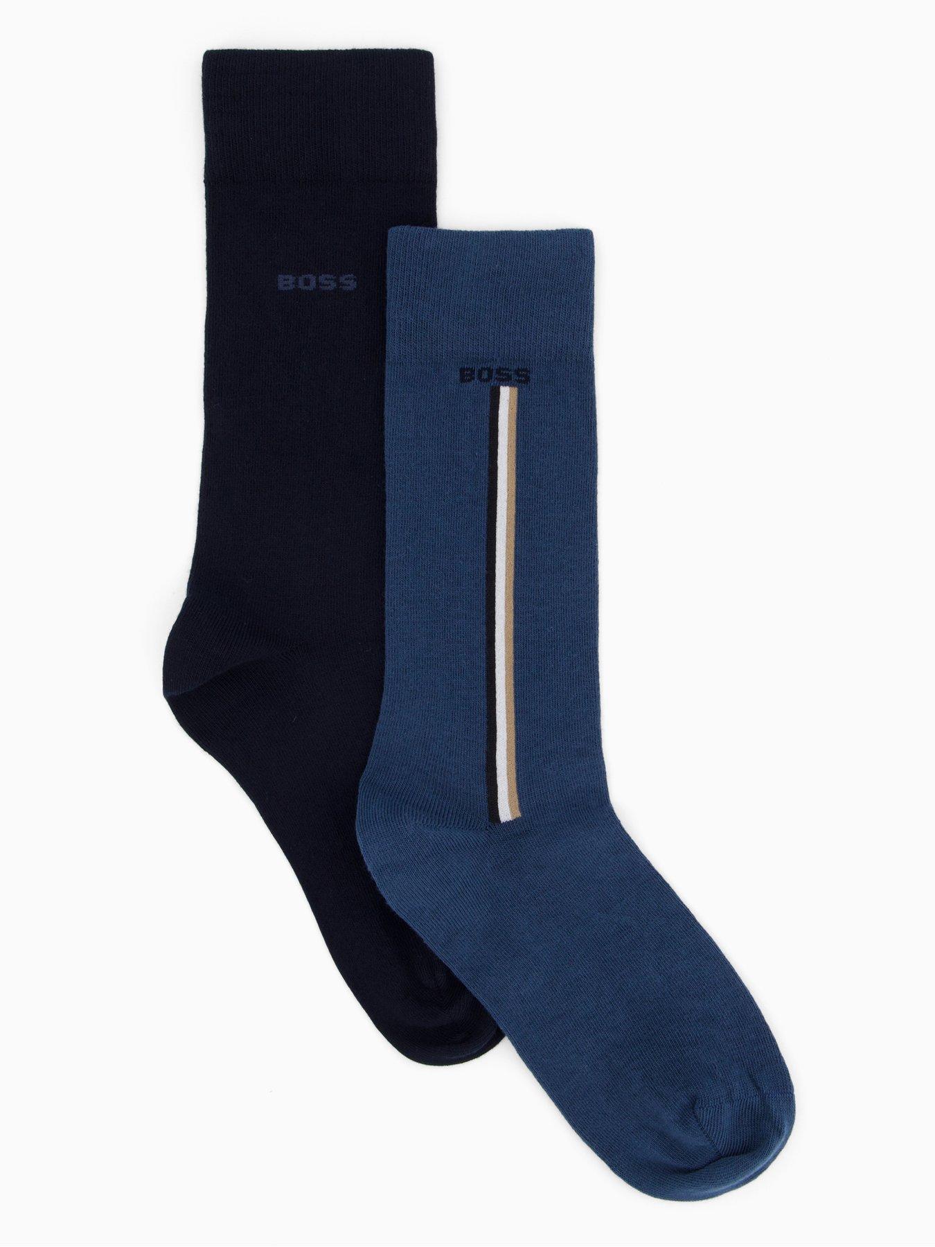 BOSS Bodywear 2 Pack Iconic Corporate Crew Socks - Blue