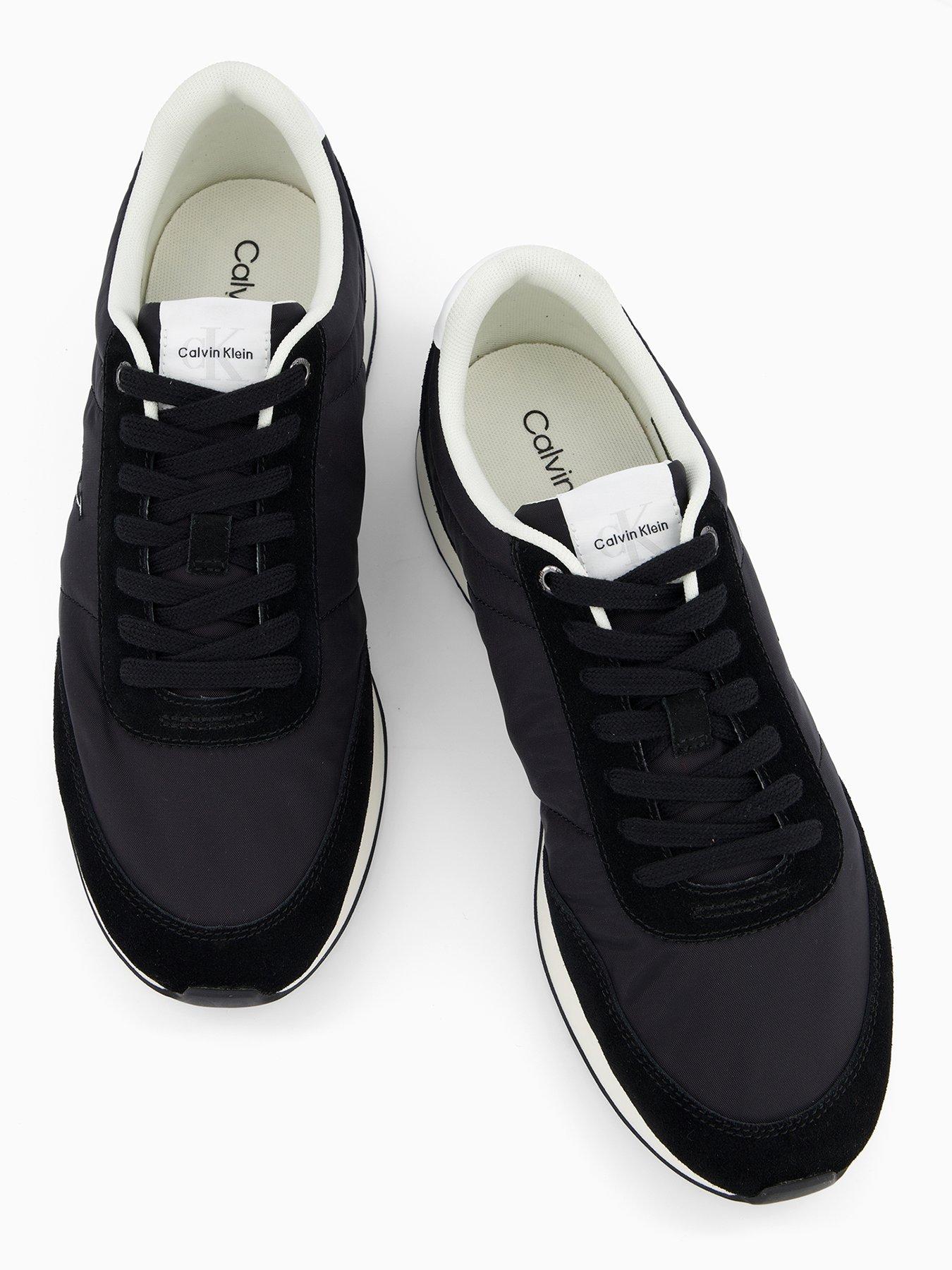 Image 3 of 7 of Calvin Klein Retro Runner Mix Mat Trainers - Black