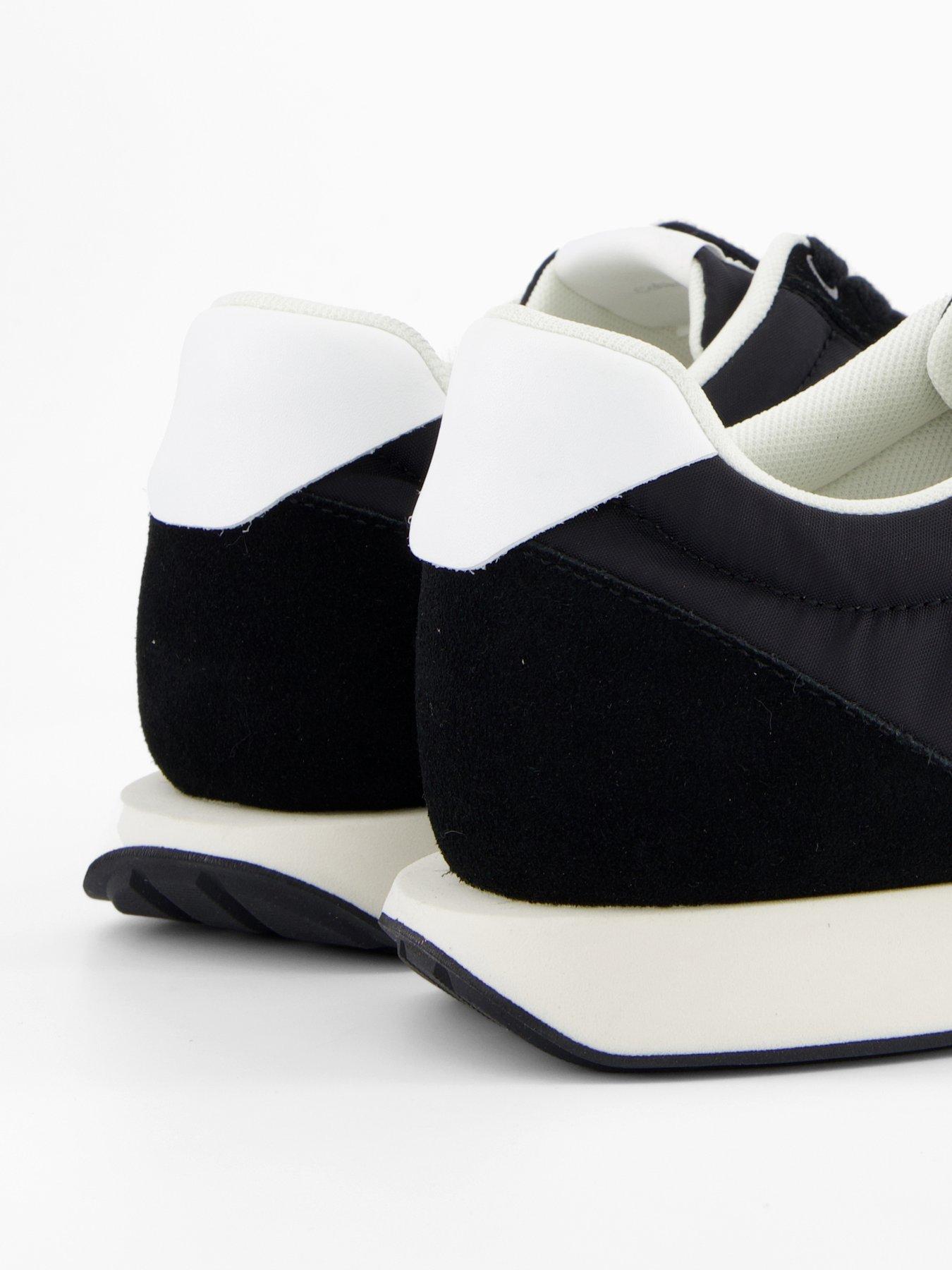 Image 6 of 7 of Calvin Klein Retro Runner Mix Mat Trainers - Black