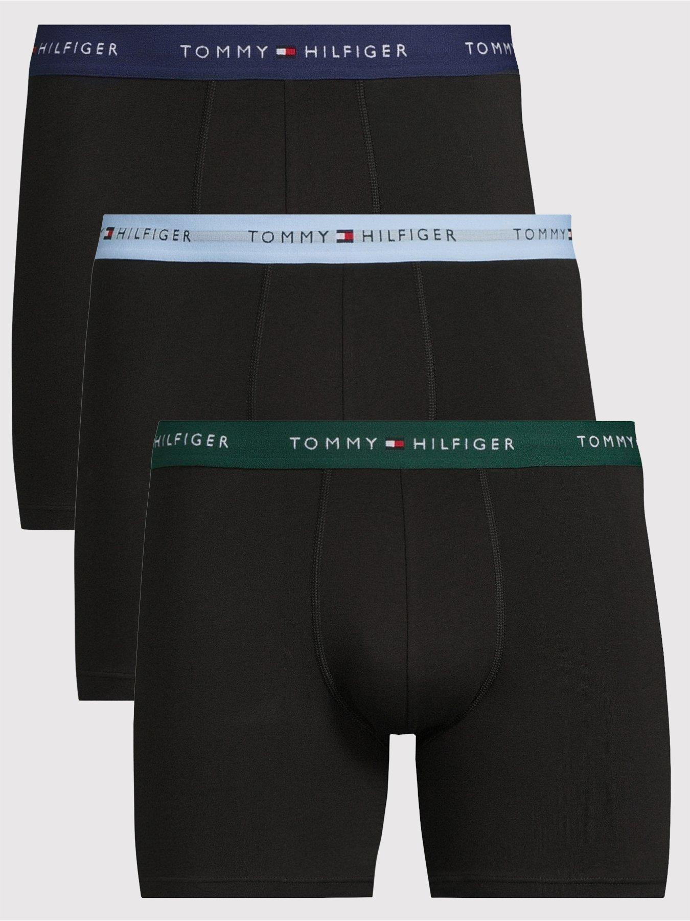 Tommy Hilfiger 3 Pack Signature Cotton Boxer Briefs - Black