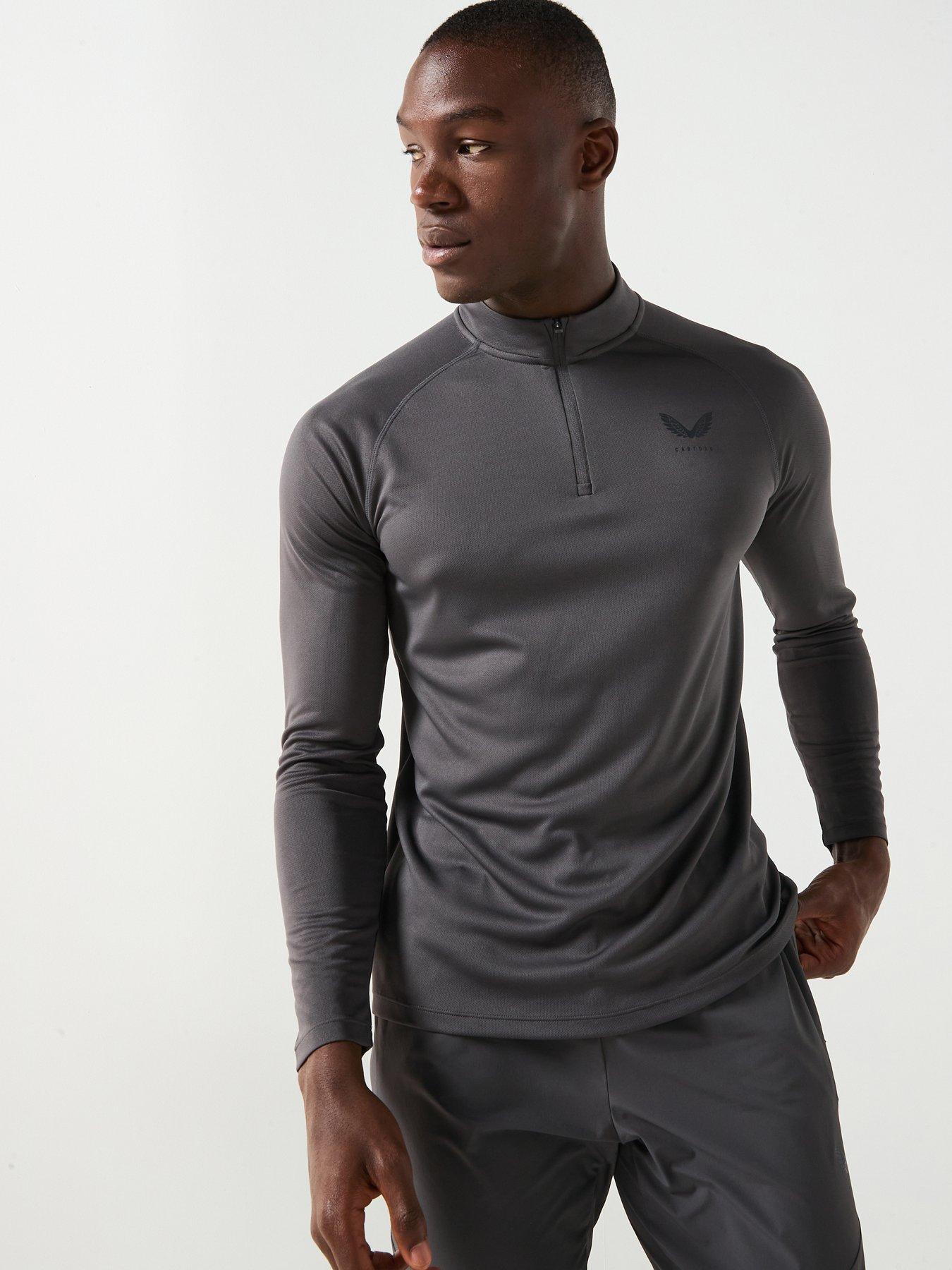 Castore Mens Training Adapt 1/4 Zip Long Sleeve Top, Grey, Size Xl, Men