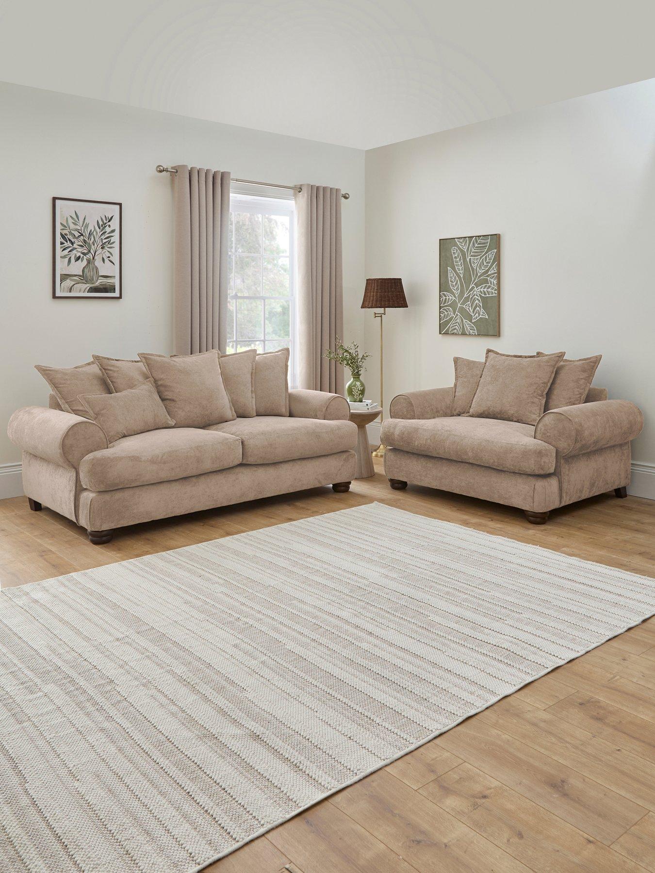 The Very Collection Amersham 3 Seater Fabric Sofa + Love Chair - Made to Order in the UK - FSC® Certified