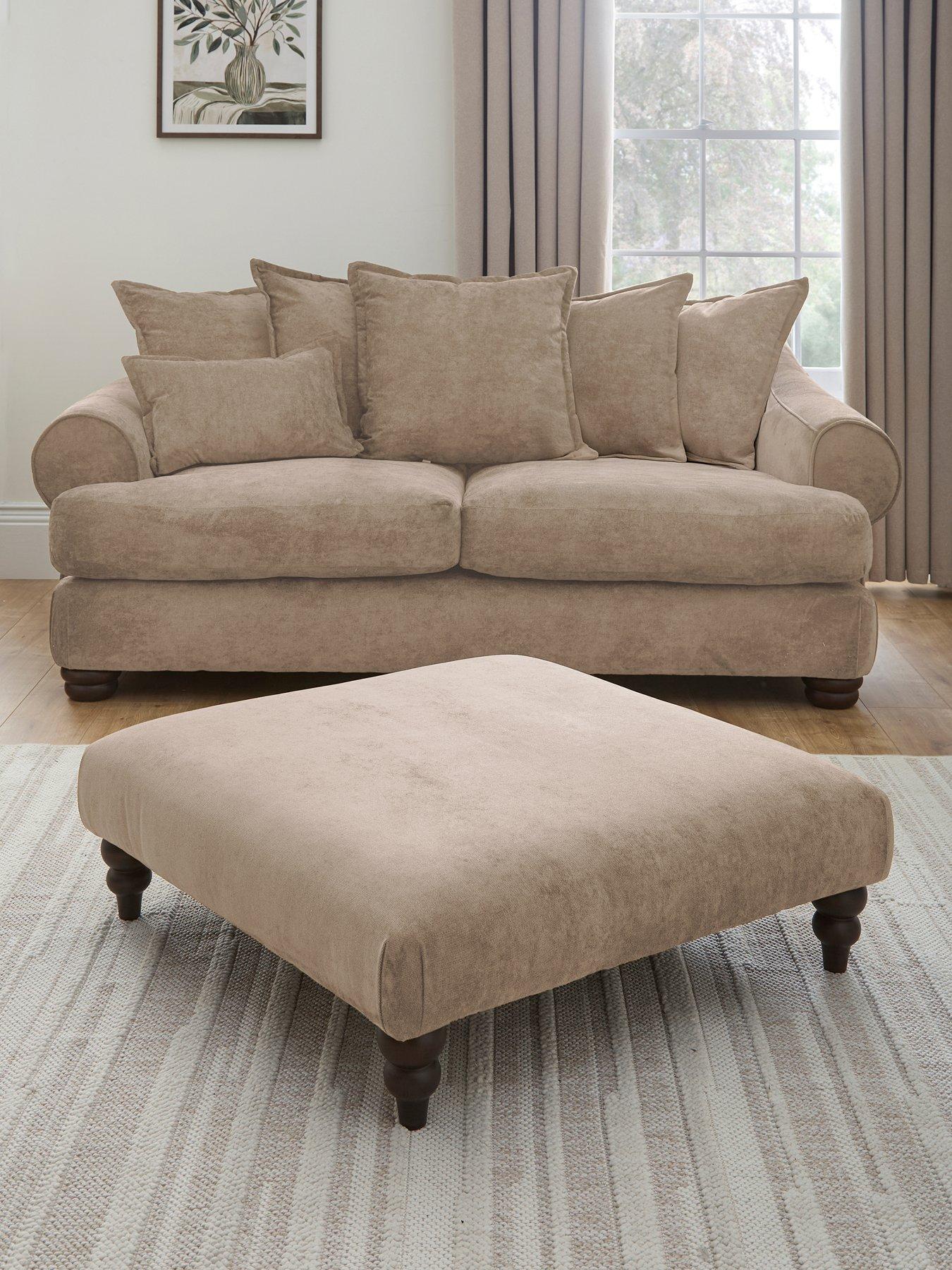 The Very Collection: Amersham 3 Seater Fabric Sofa + Footstool - Made to Order in the UK - FSC&reg; Certified
