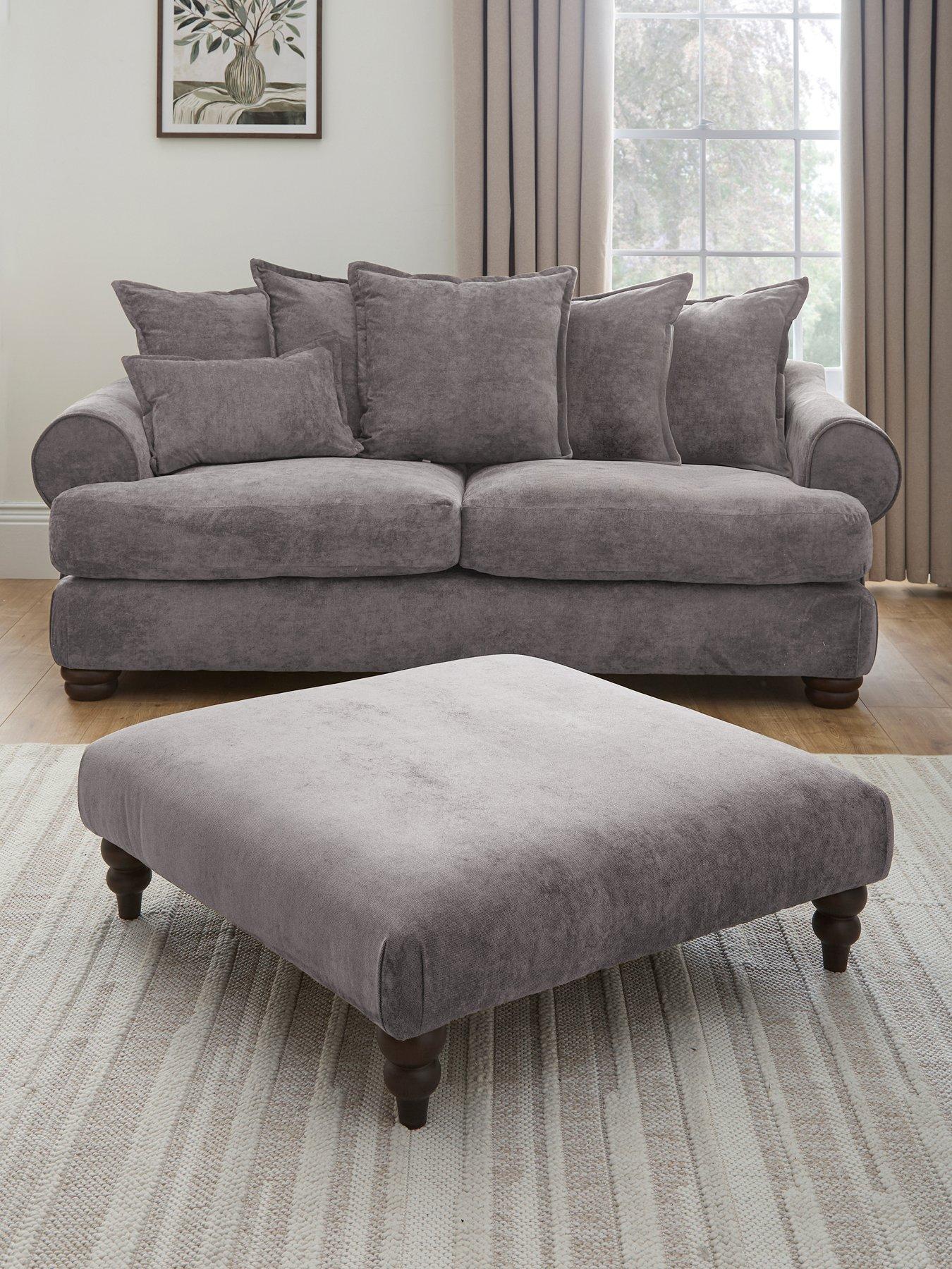 The Very Collection Amersham 3 Seater Fabric Sofa + Footstool - Made to Order in the UK - FSC® Certified