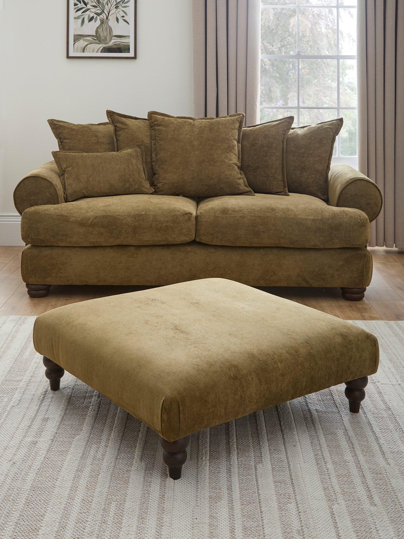 Very Home Amersham 3 Seater Fabric Sofa + Footstool - Made to Order in the UK