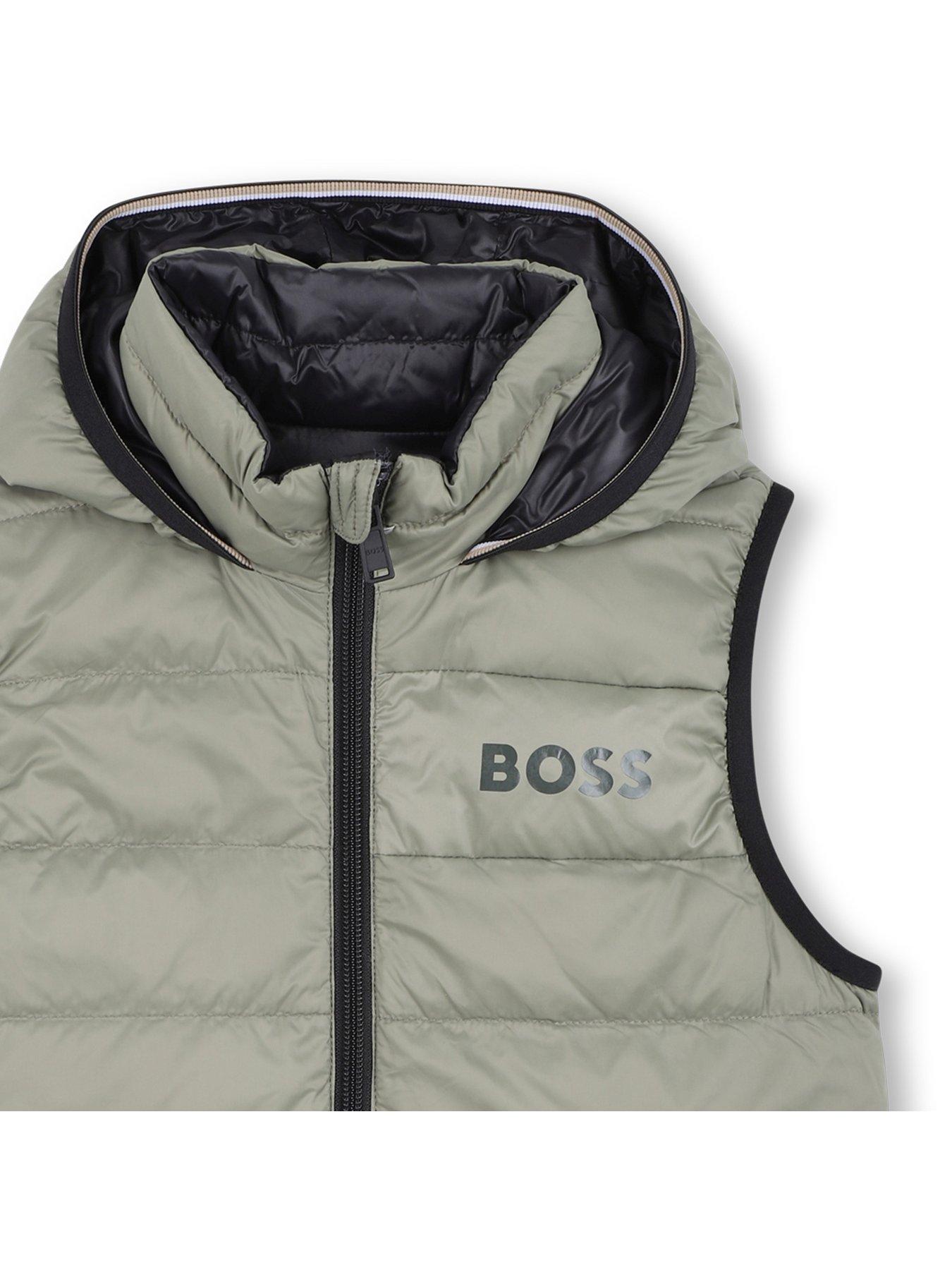 Image 5 of 6 of BOSS Boys Reversible Gilet - Black/Green
