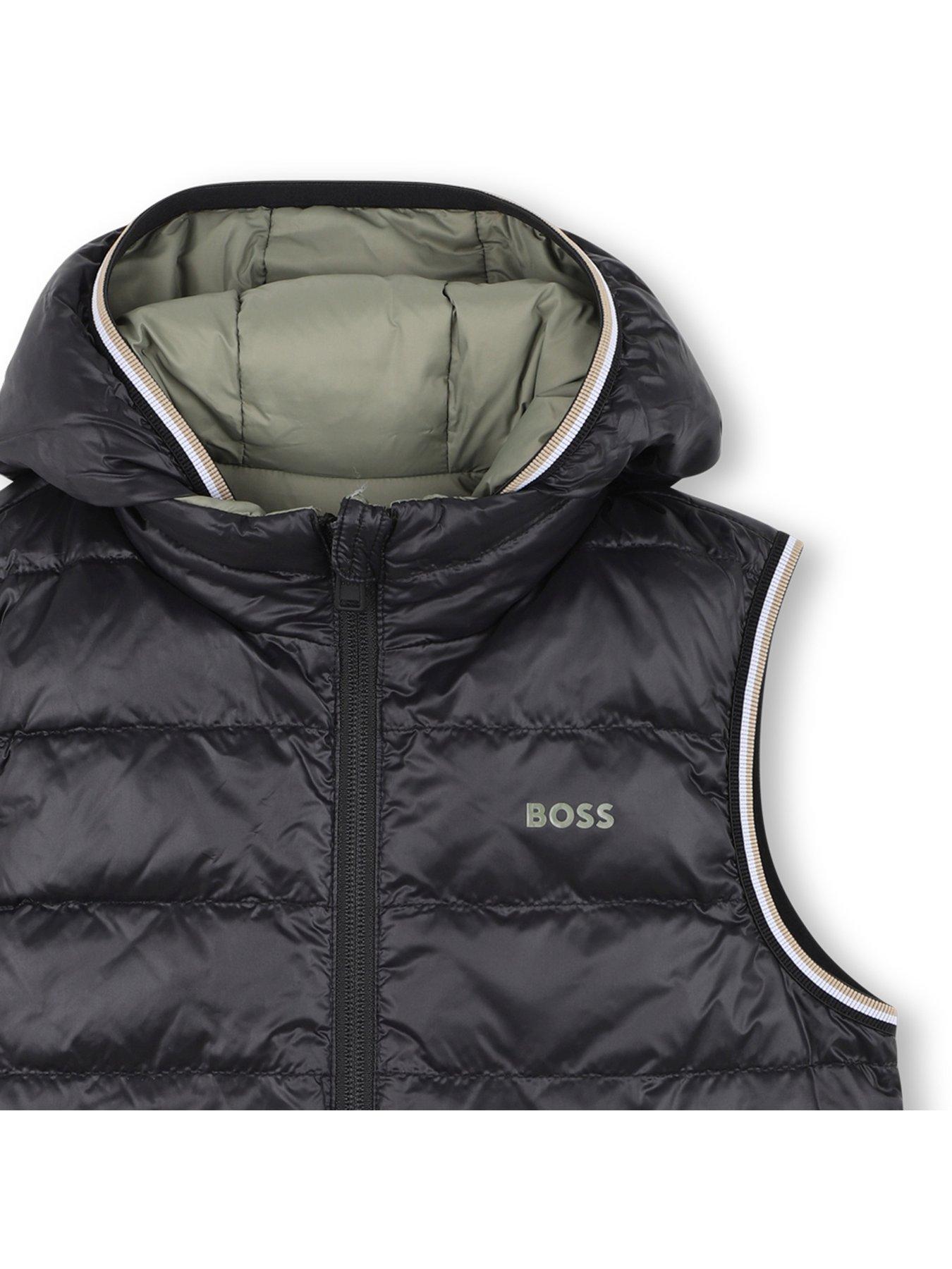 Image 6 of 6 of BOSS Boys Reversible Gilet - Black/Green
