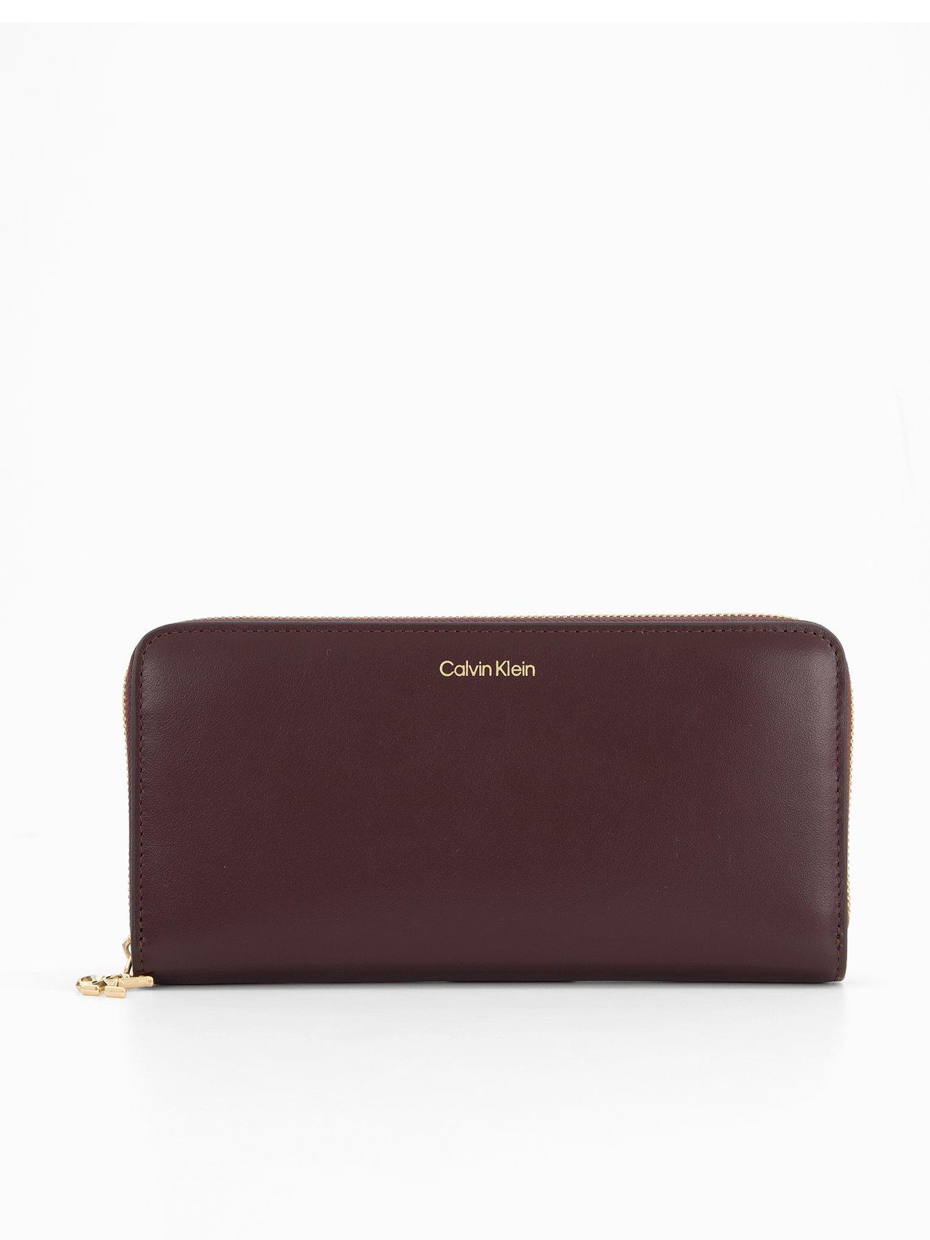 Image 1 of 4 of Calvin Klein Large Zip Around Purse - Brown