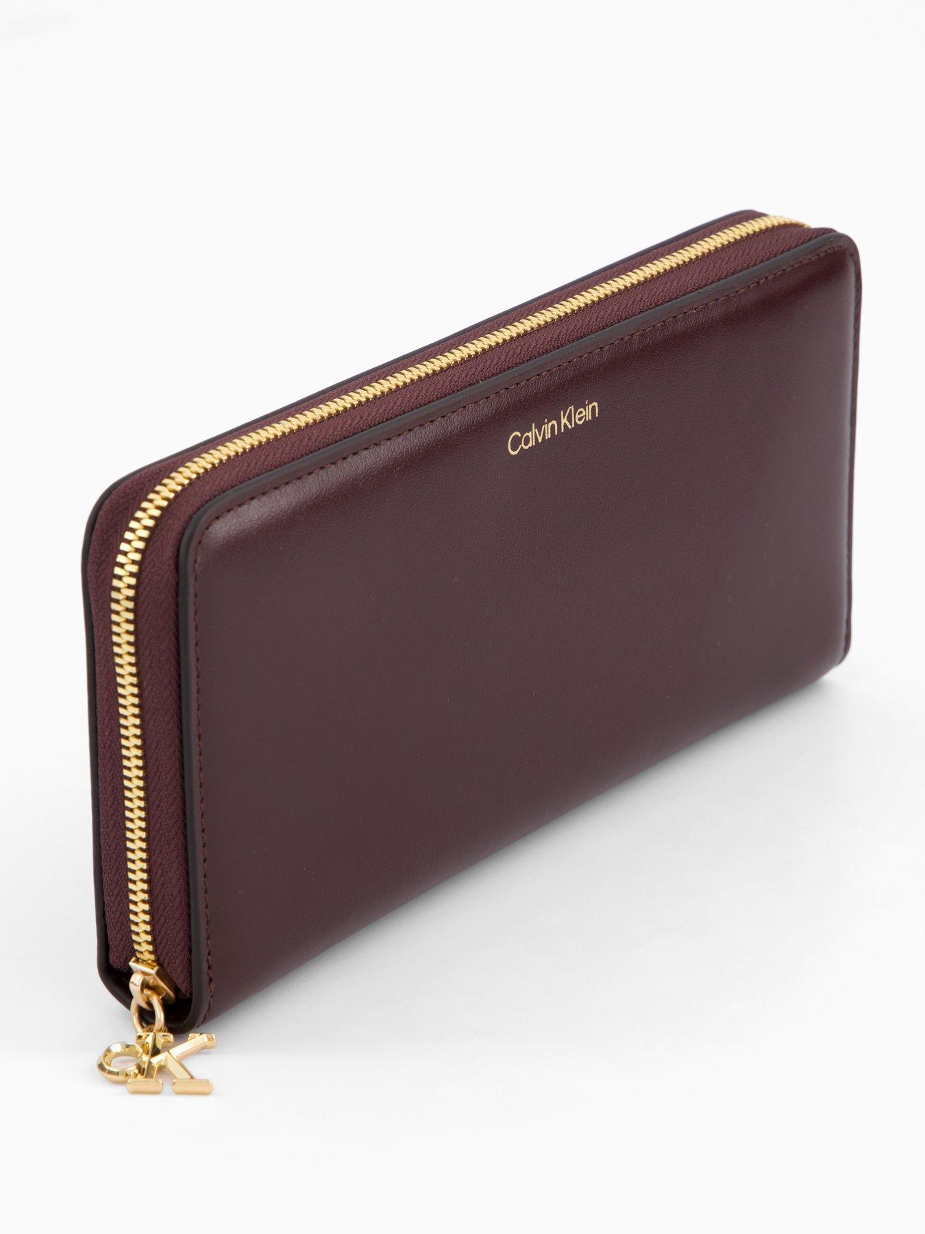 Image 2 of 4 of Calvin Klein Large Zip Around Purse - Brown