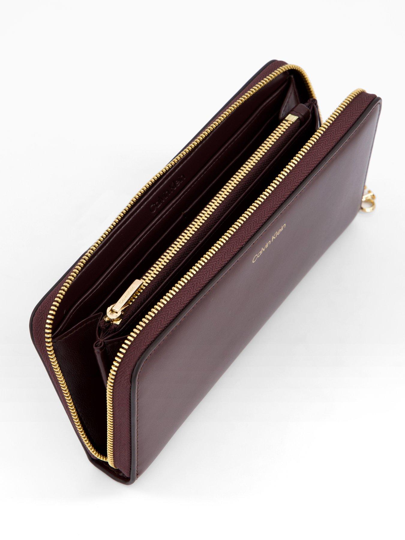 Image 4 of 4 of Calvin Klein Large Zip Around Purse - Brown