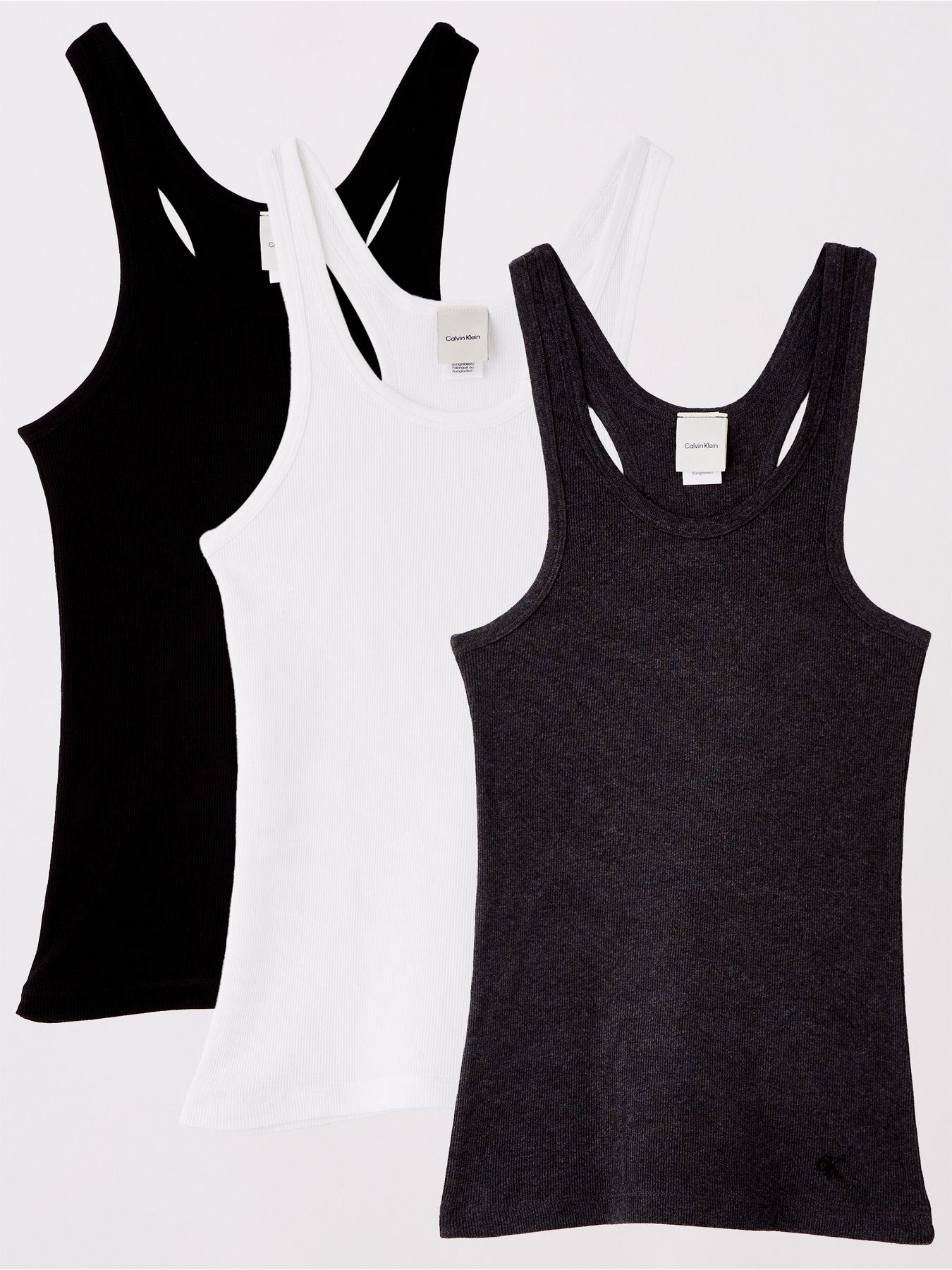 Calvin Klein Scoop Neck Cotton Tank 3 Pack - Multi