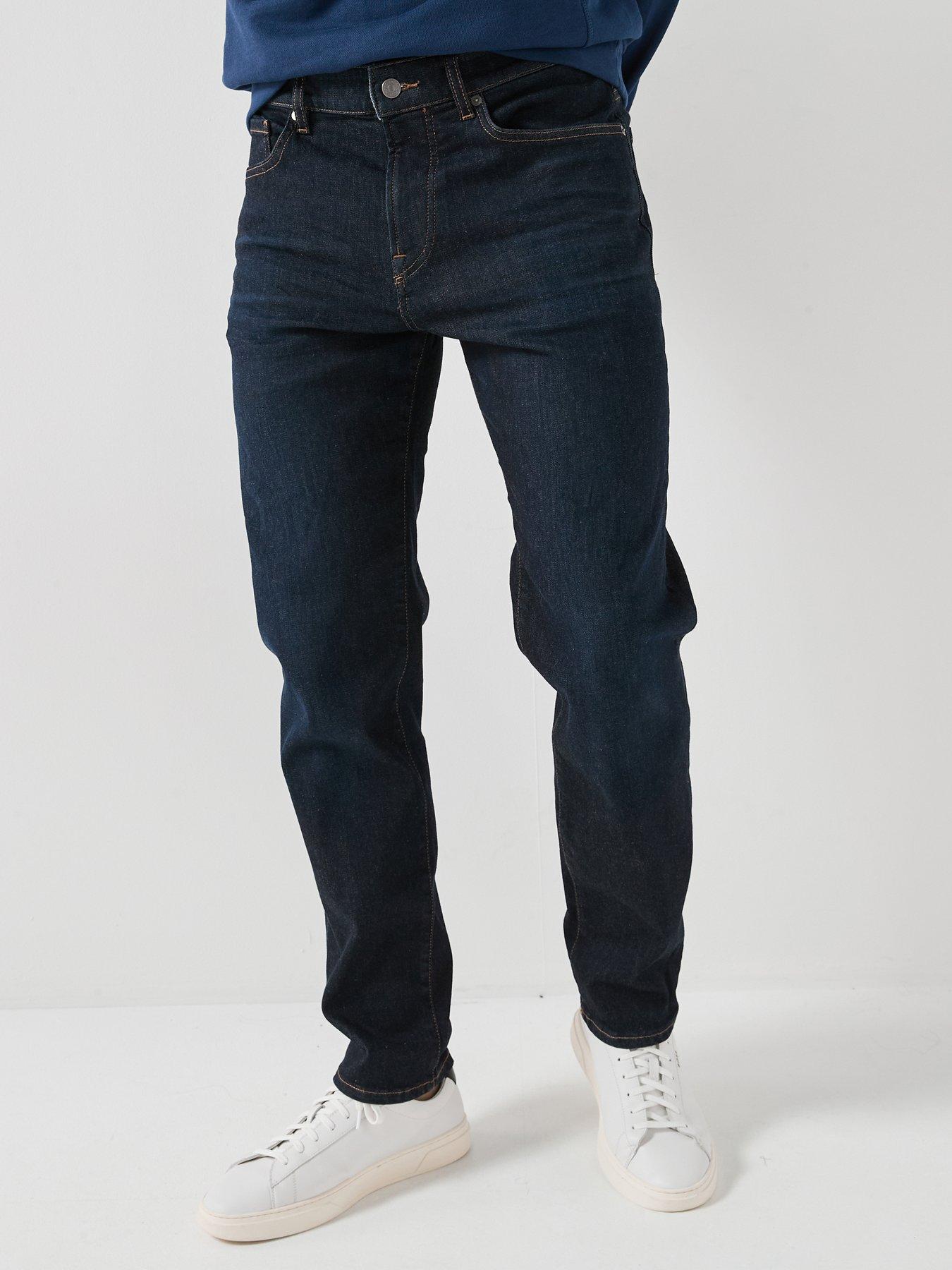 BOSS Maine Soft Motion Regular Fit Jeans, Indigo, Size 30R, Inside Leg Regular, Men
