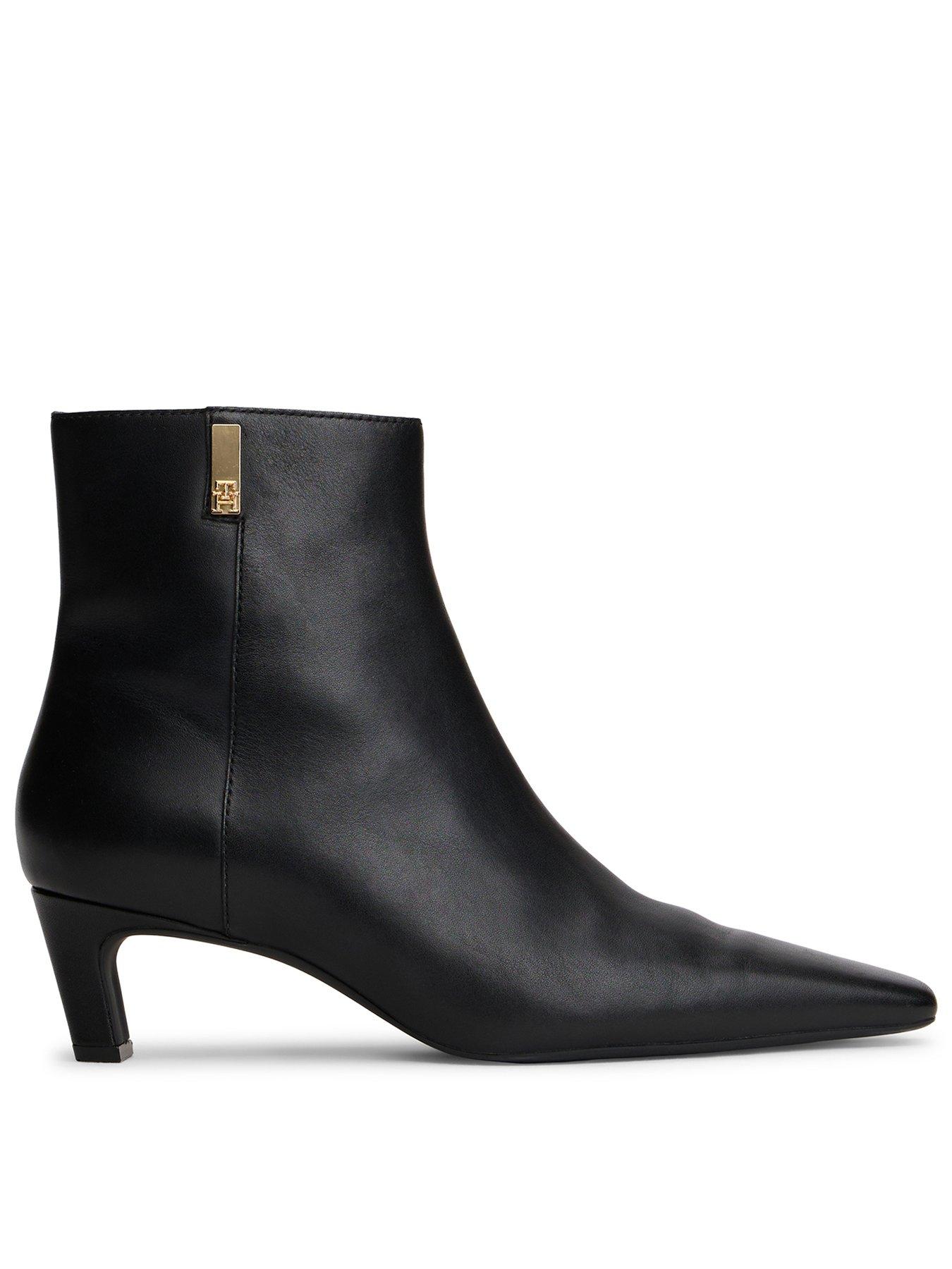 Tommy Hilfiger Kitten Heel Long Boot - Black