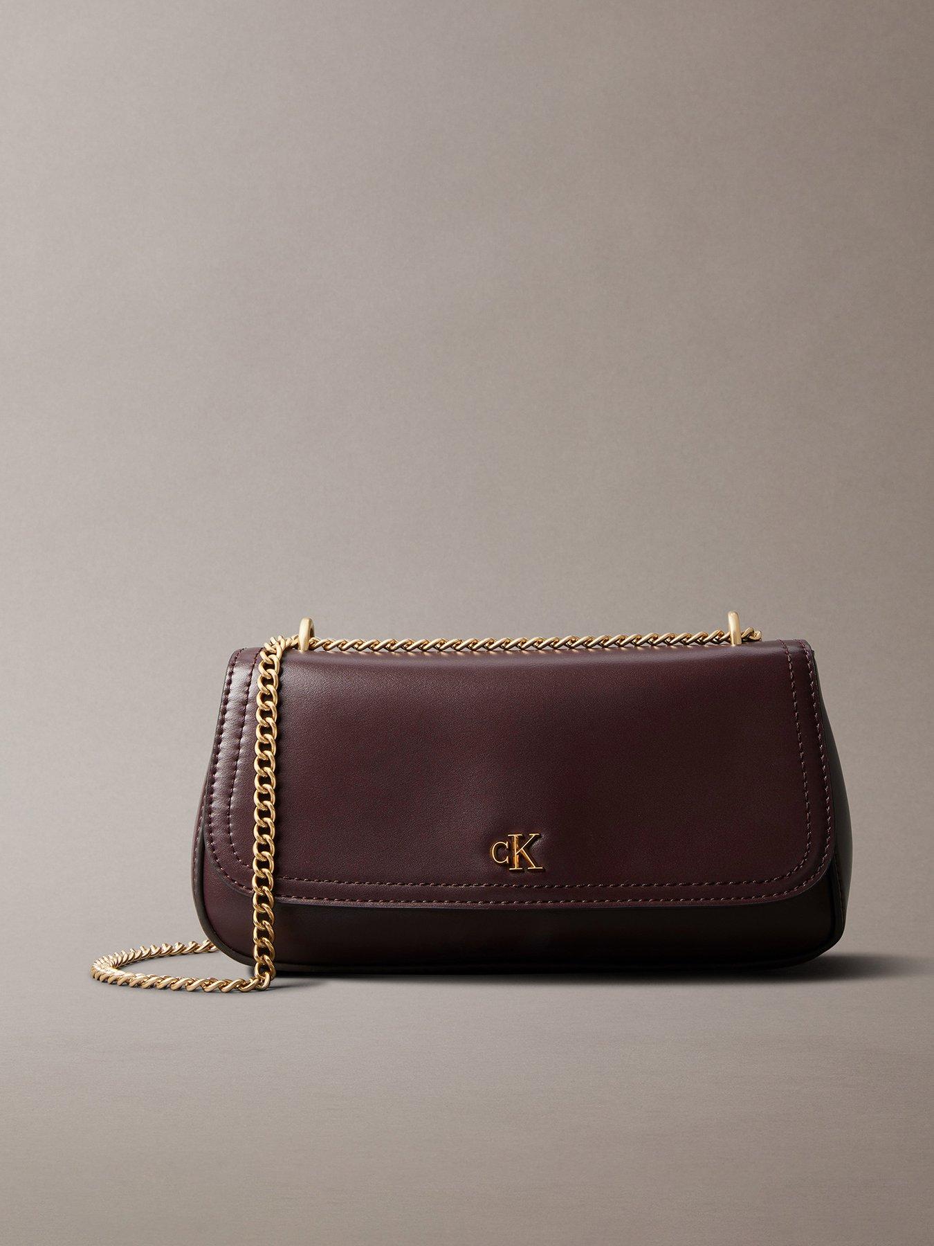 Calvin Klein Chain Strap Small Shoulder Bag - Brown