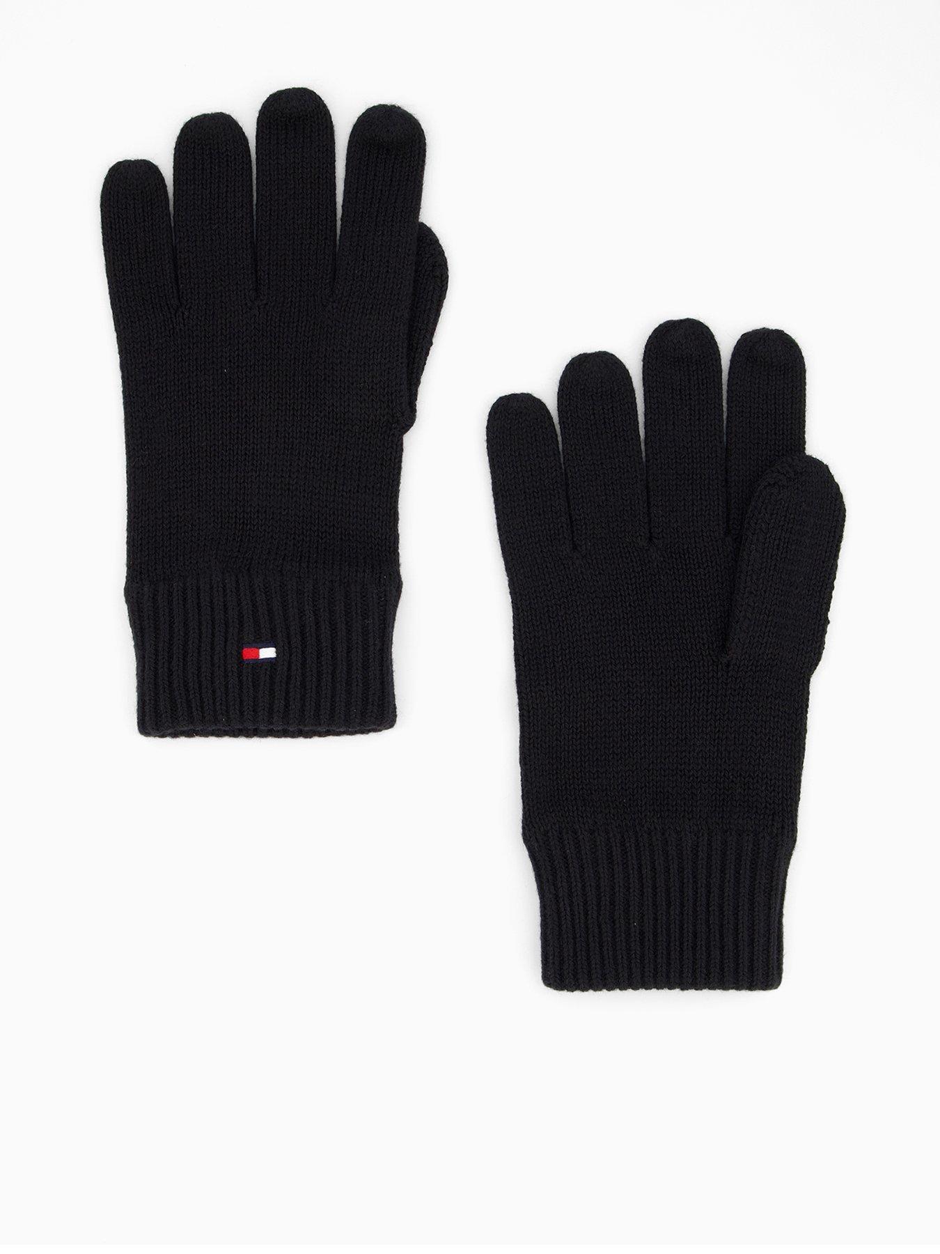 Tommy Hilfiger Essentials Flag Knitted Gloves - Black