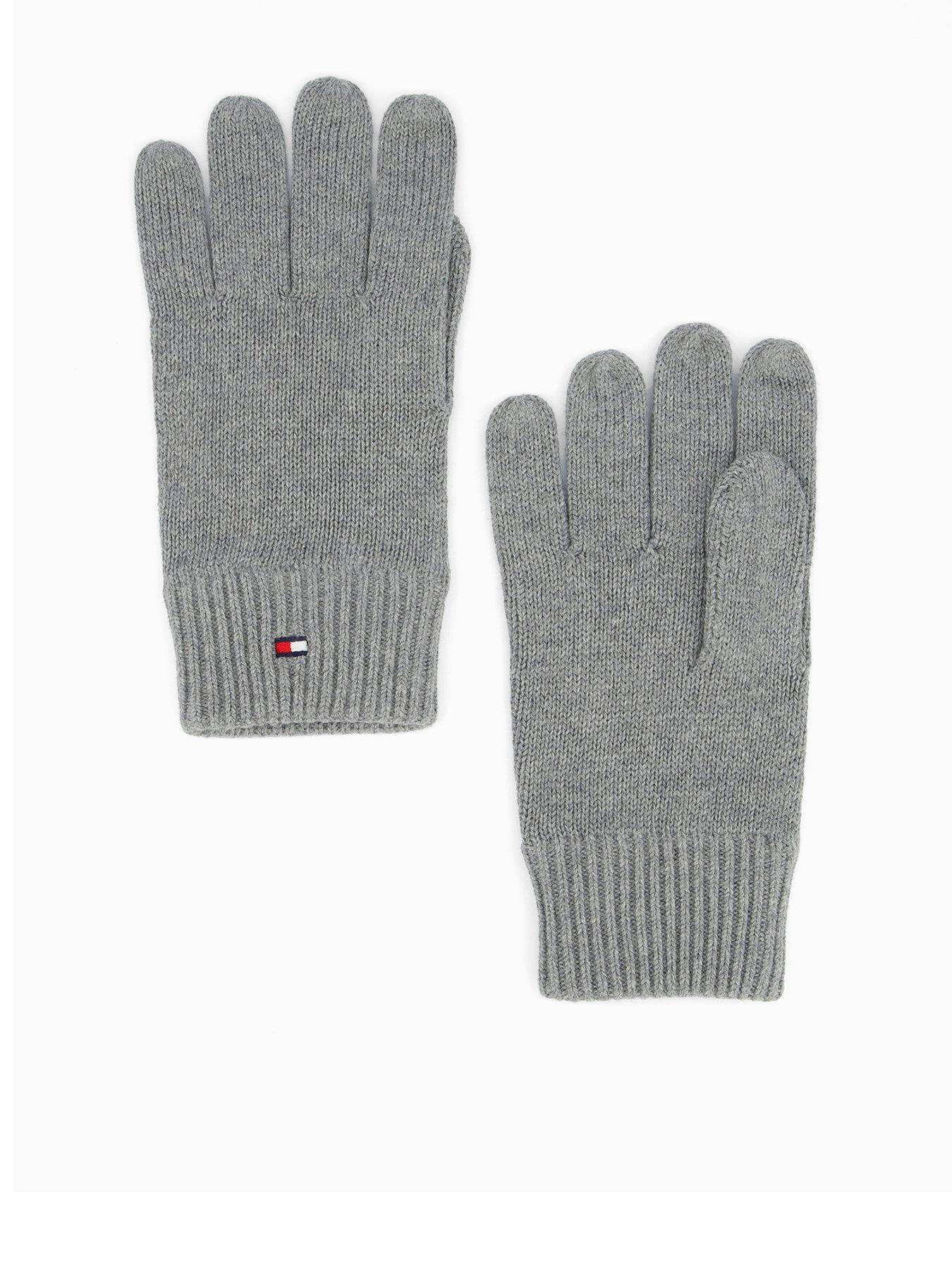 Tommy Hilfiger Essentials Flag Knitted Gloves - Grey