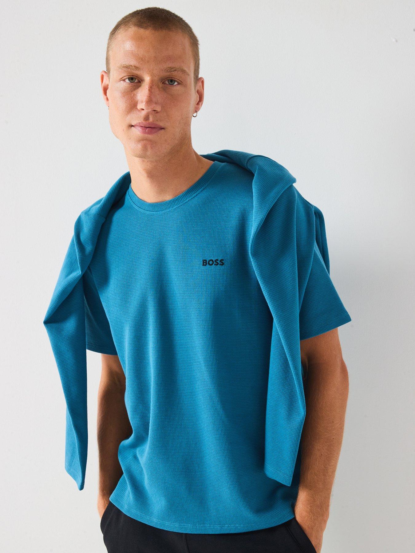 Image 1 of 5 of BOSS Loungewear Waffle T-Shirt - Blue
