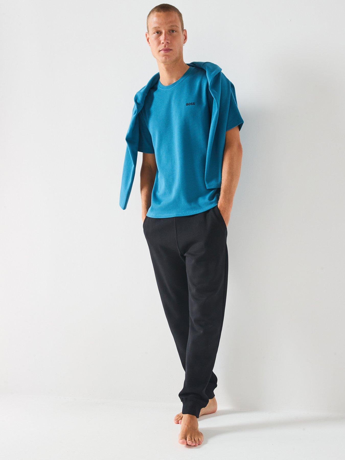 Image 3 of 5 of BOSS Loungewear Waffle T-Shirt - Blue