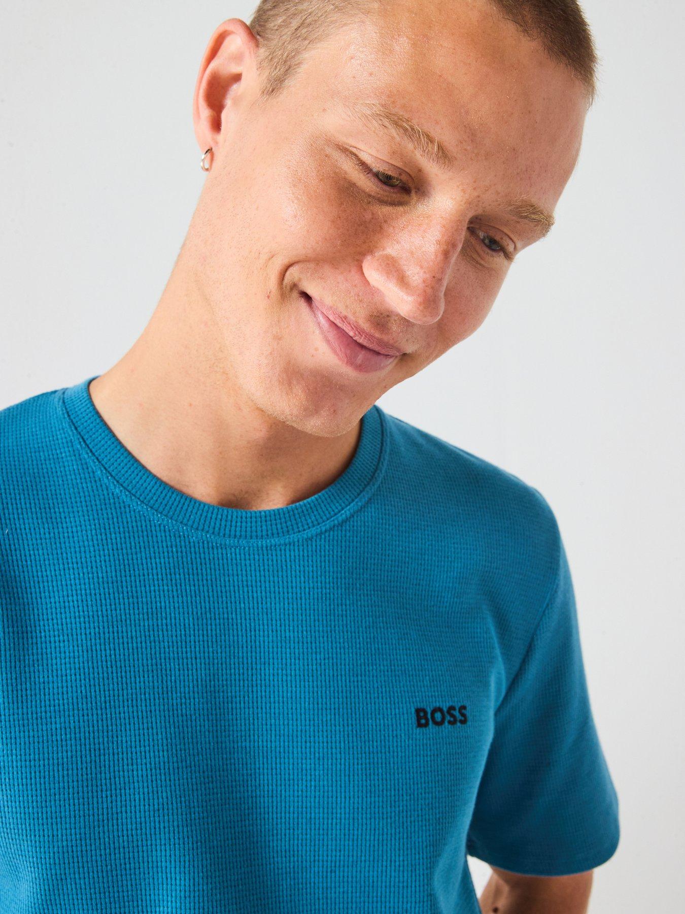 Image 4 of 5 of BOSS Loungewear Waffle T-Shirt - Blue