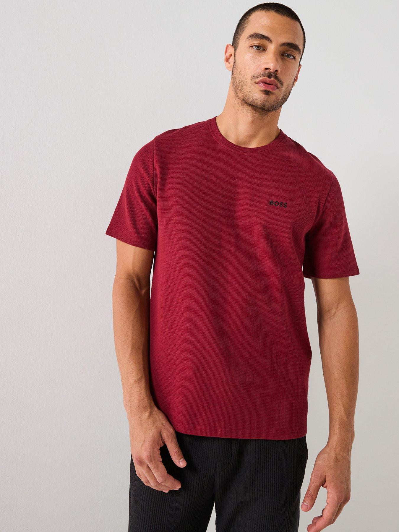 BOSS Loungewear Waffle T-Shirt - Dark Red