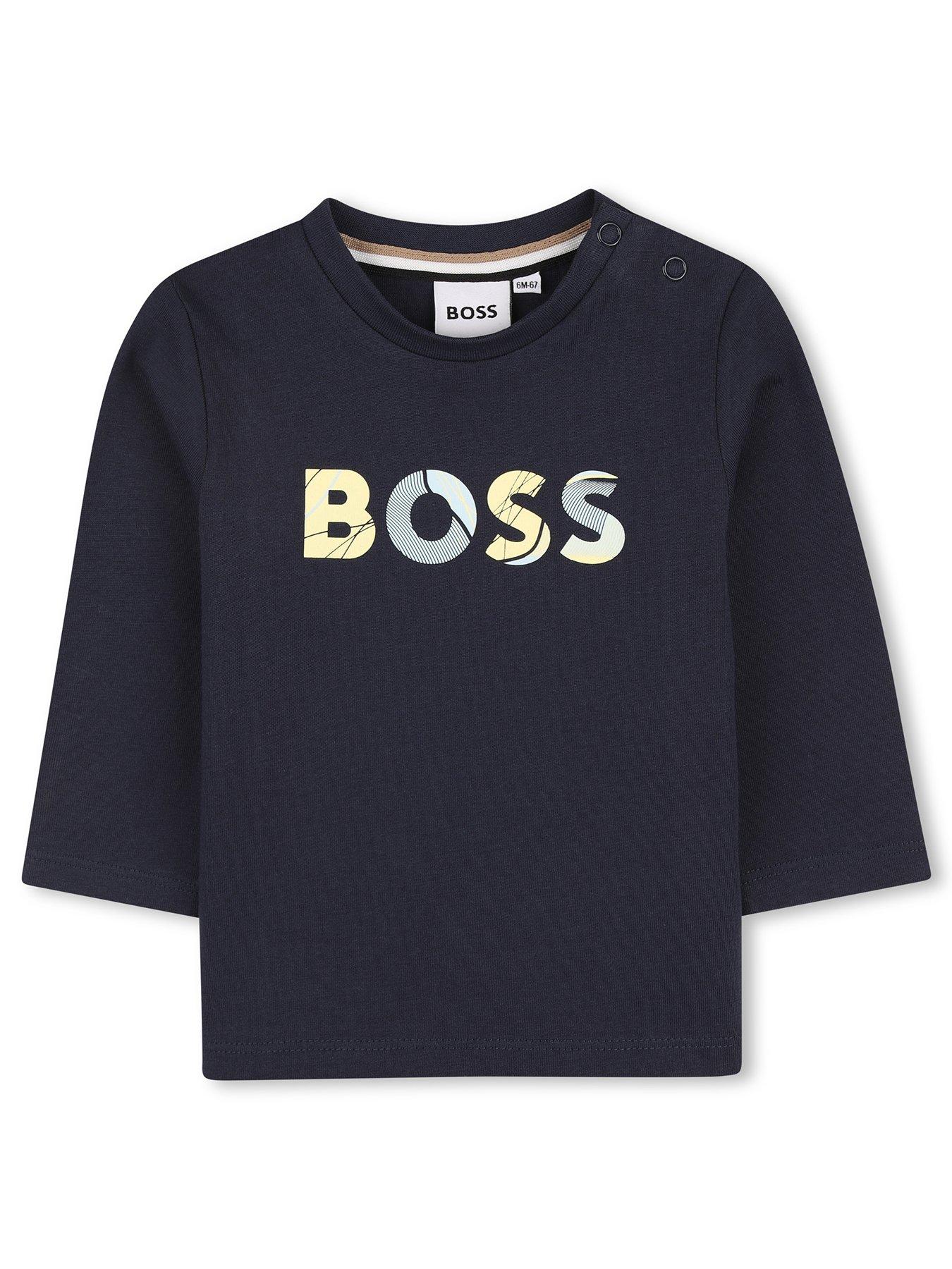 BOSS Baby Boys Logo Long Sleeve T-Shirt - Navy