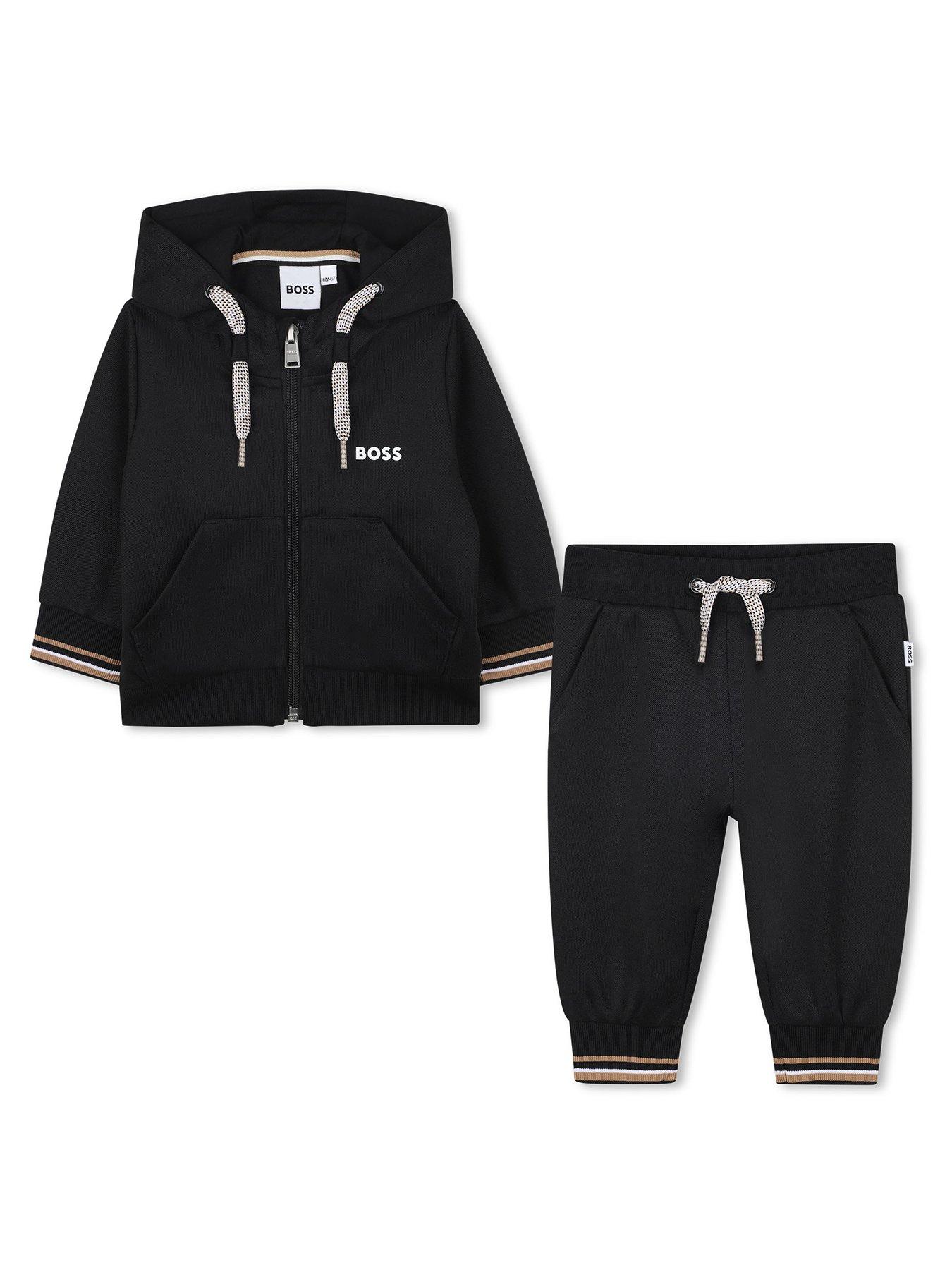 BOSS Baby Boys Zip Through Tracksuit - Black