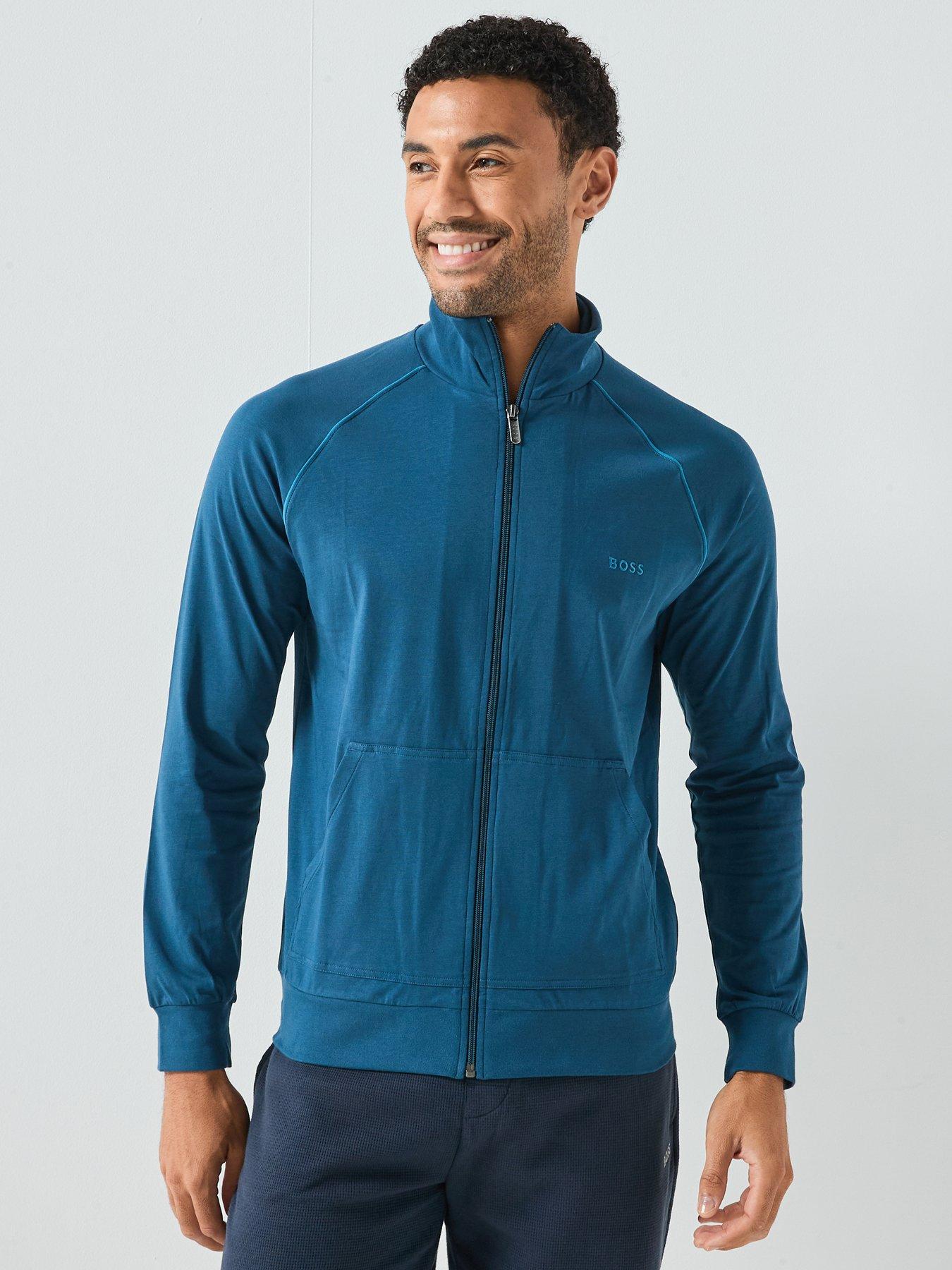 Image 1 of 6 of BOSS Bodywear Mix &amp; Match Lounge Track Top - Blue