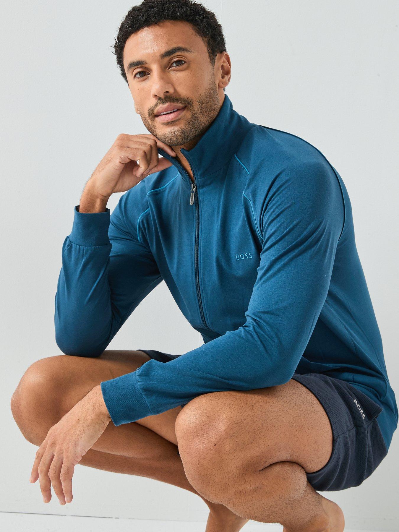 Image 5 of 6 of BOSS Bodywear Mix &amp; Match Lounge Track Top - Blue