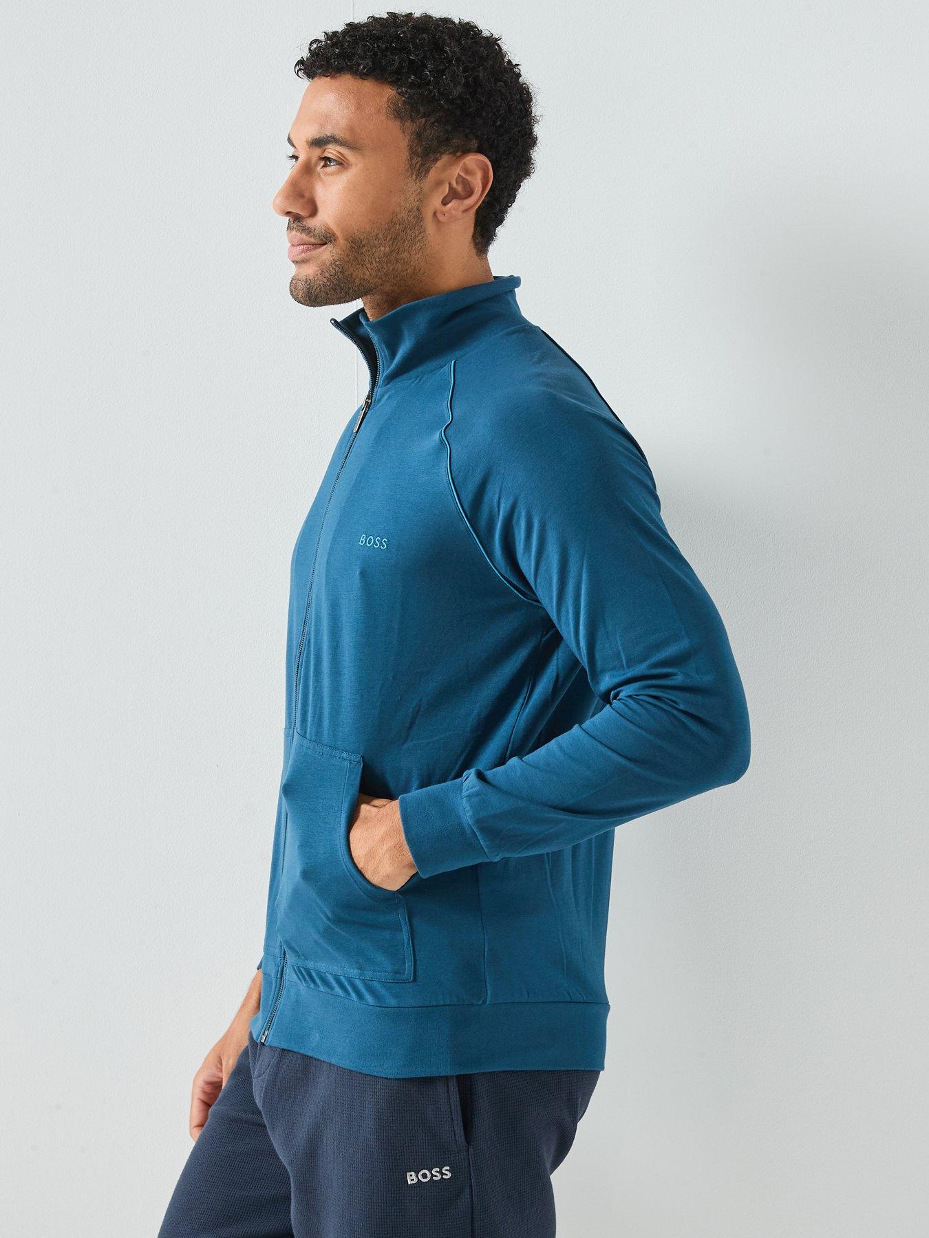Image 6 of 6 of BOSS Bodywear Mix &amp; Match Lounge Track Top - Blue
