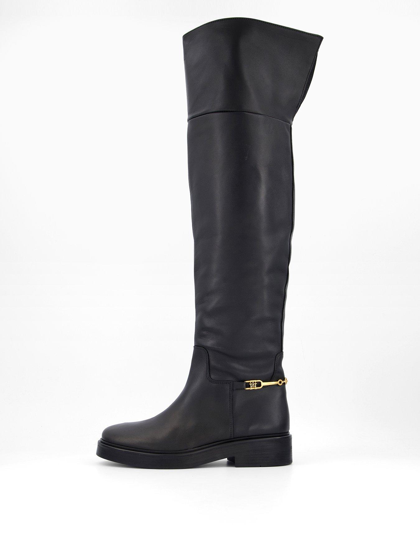 Tommy Hilfiger Horsebit Riding Overknee Boot - Black