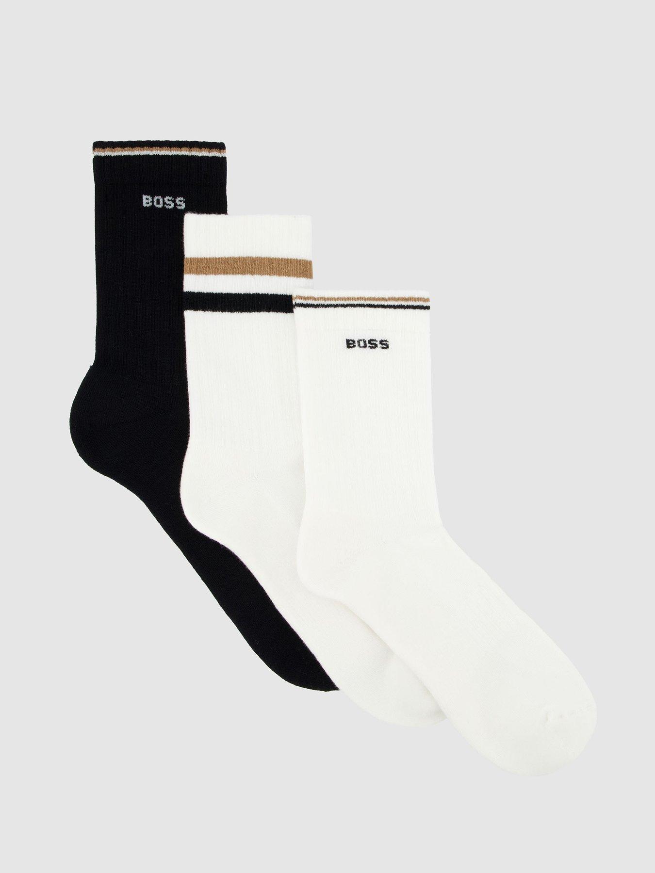 undefined Bodywear 3 Pack Logo Rib Bamboo Crew Socks - Assorted