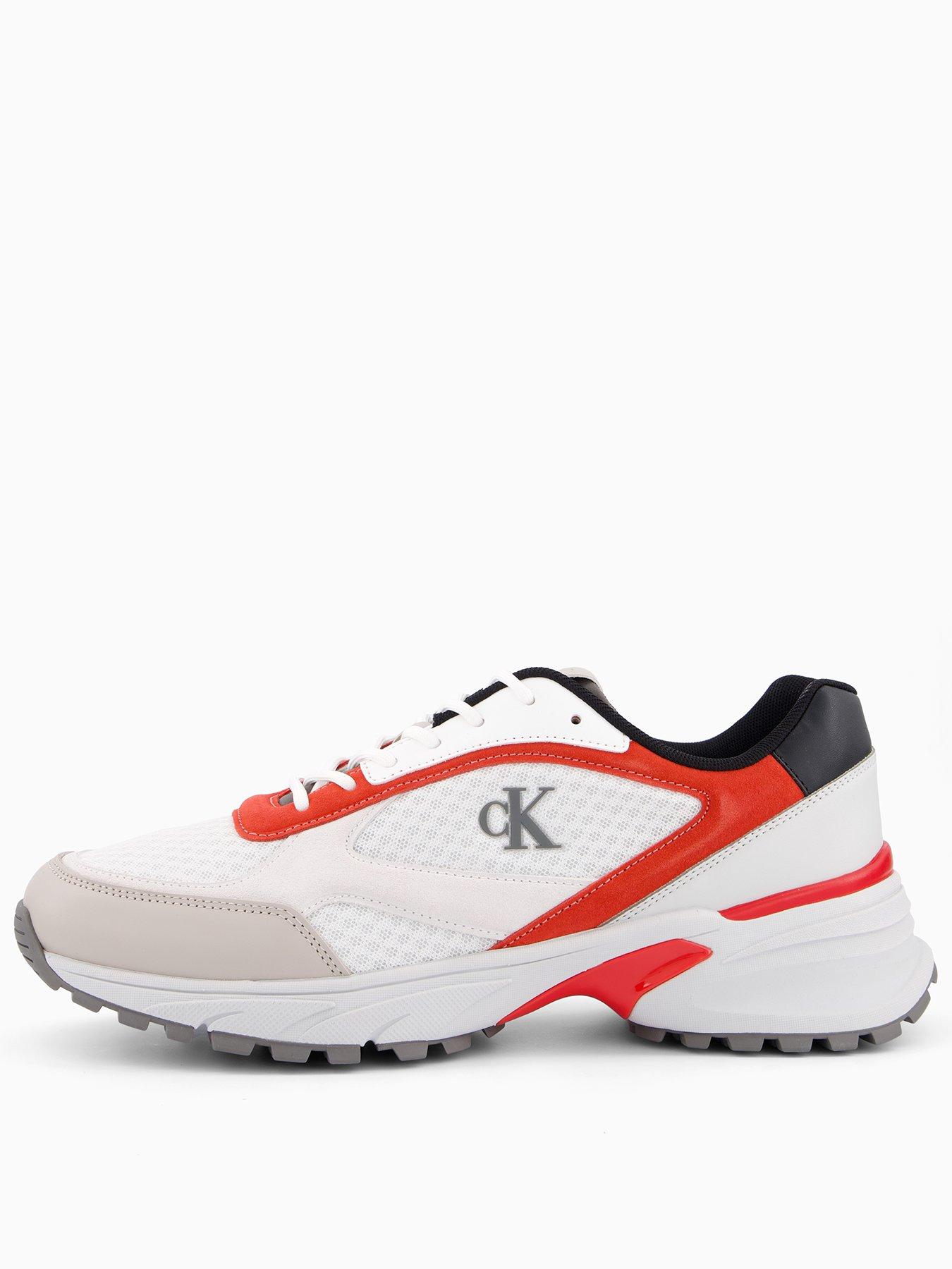 White Calvin Klein Red Trainers Calvin Klein Jeans Chunky Cupsole