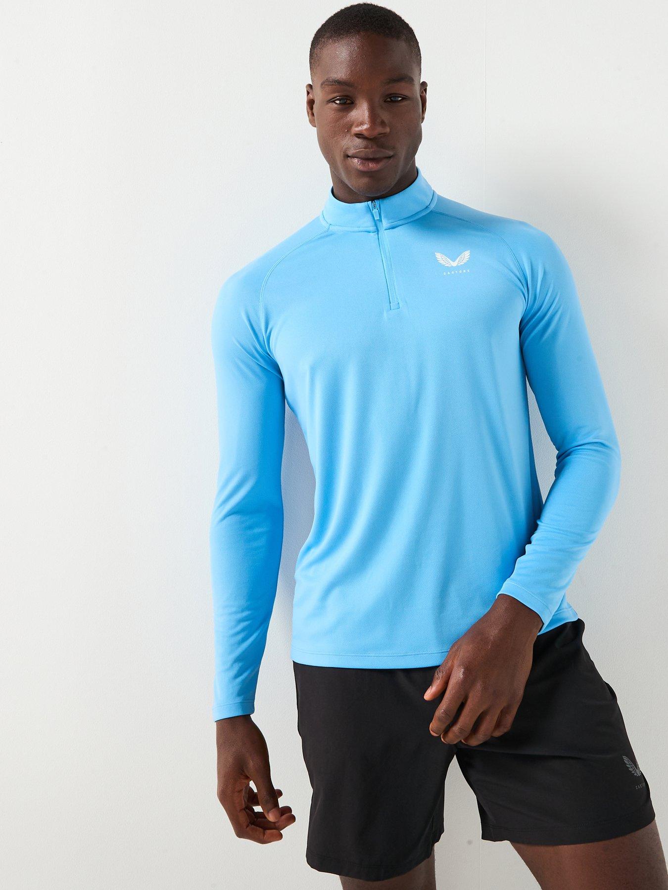 Castore Mens Training Adapt 1/4 Zip Long Sleeve Top, Blue, Size Xl, Men