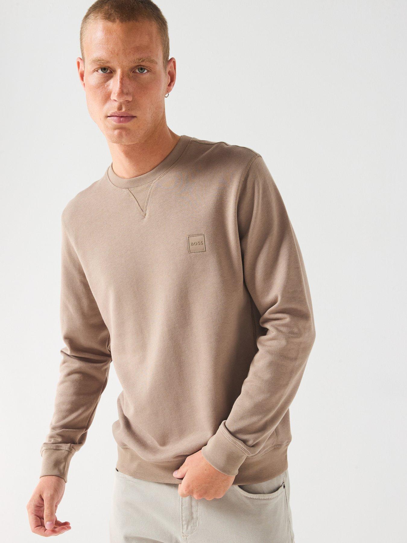 undefined Boss Westart Regular Fit Crew Sweat - Dark Beige