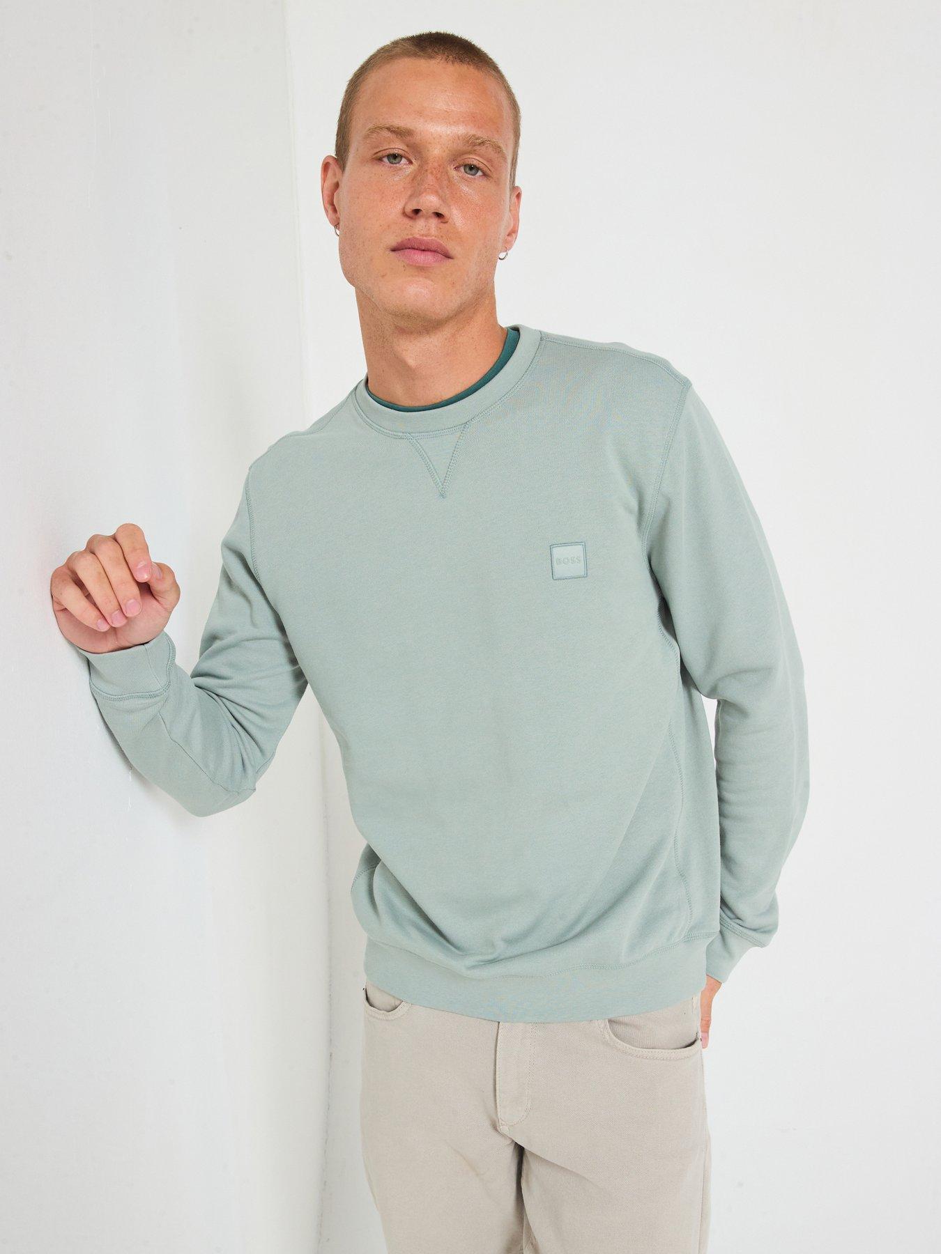 undefined Boss Westart Regular Fit Crew Sweat - Light Green