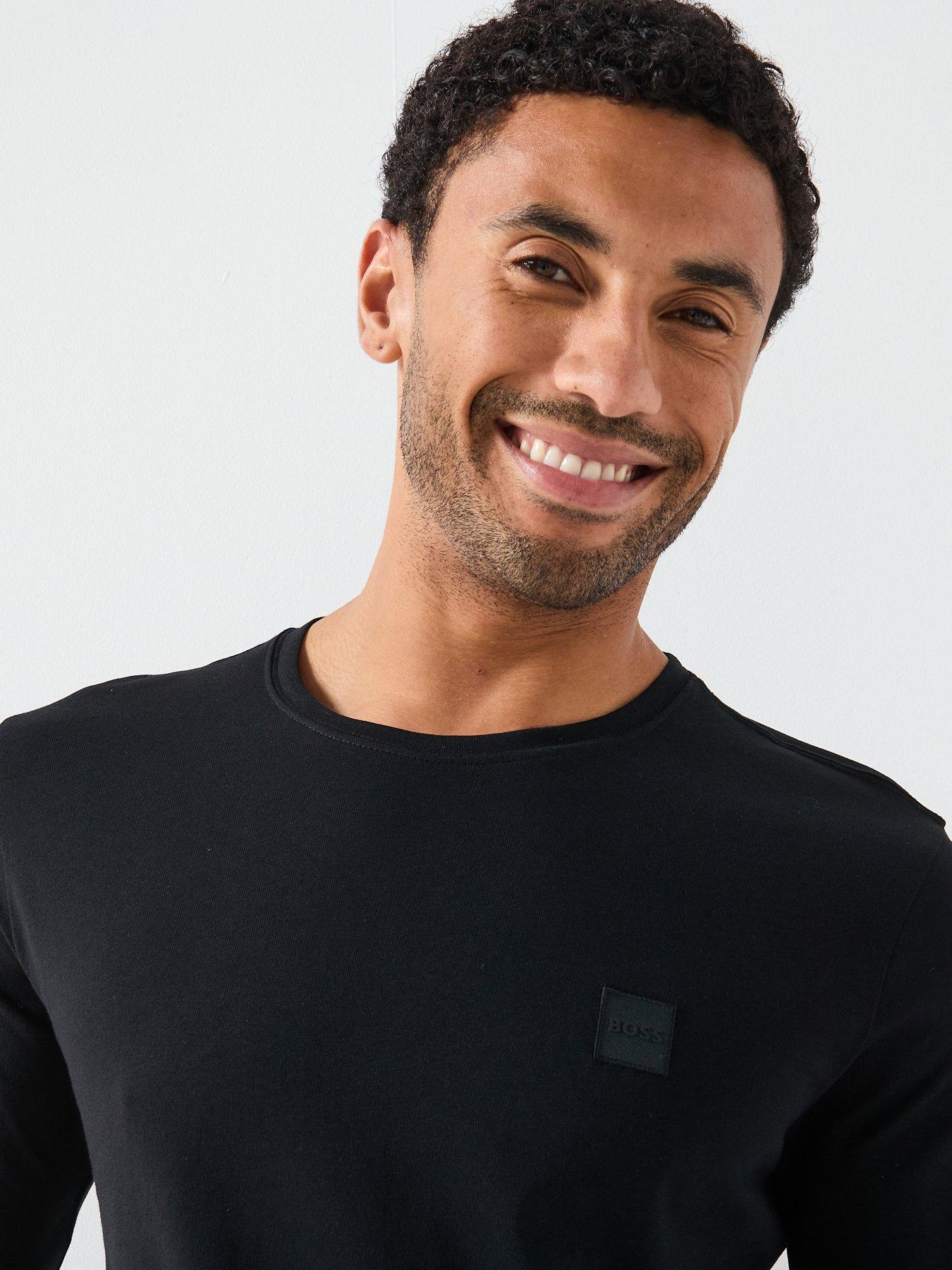 Image 4 of 5 of BOSS Tacks Regular Fit Long Sleeve T-Shirt - Black
