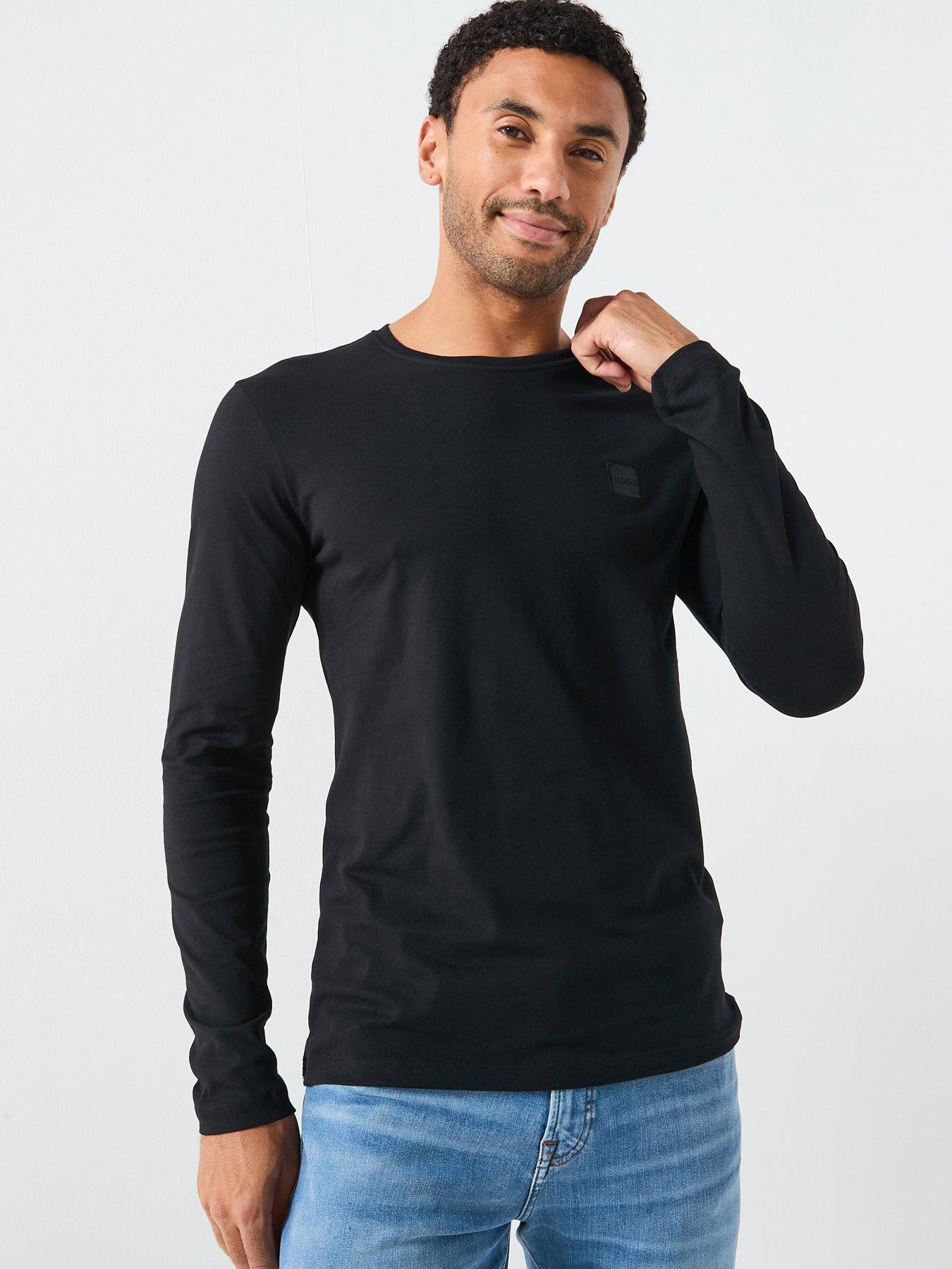 Image 5 of 5 of BOSS Tacks Regular Fit Long Sleeve T-Shirt - Black