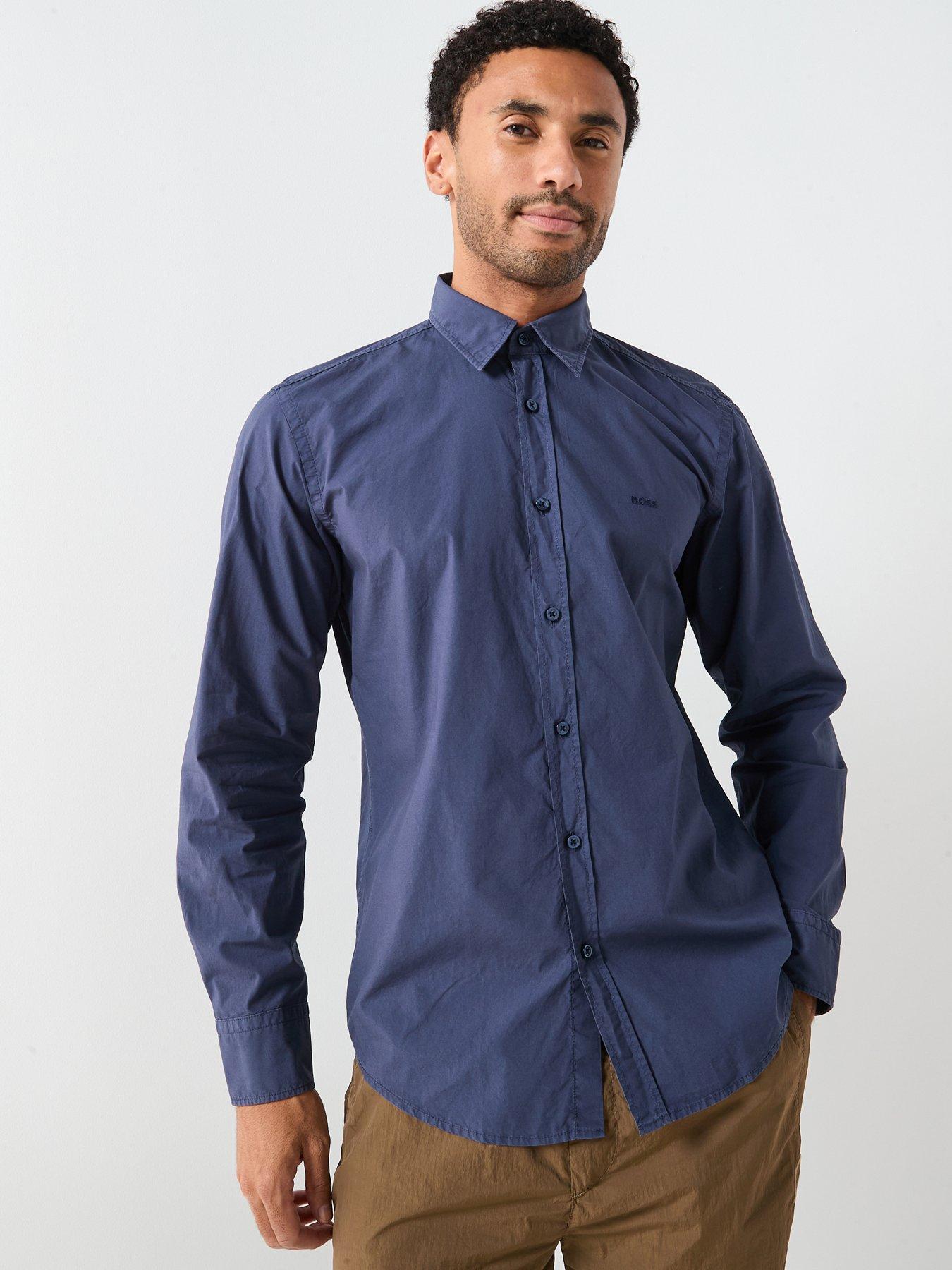 undefined Relegant 6 M Regular Fit Logo Poplin Shirt - Navy