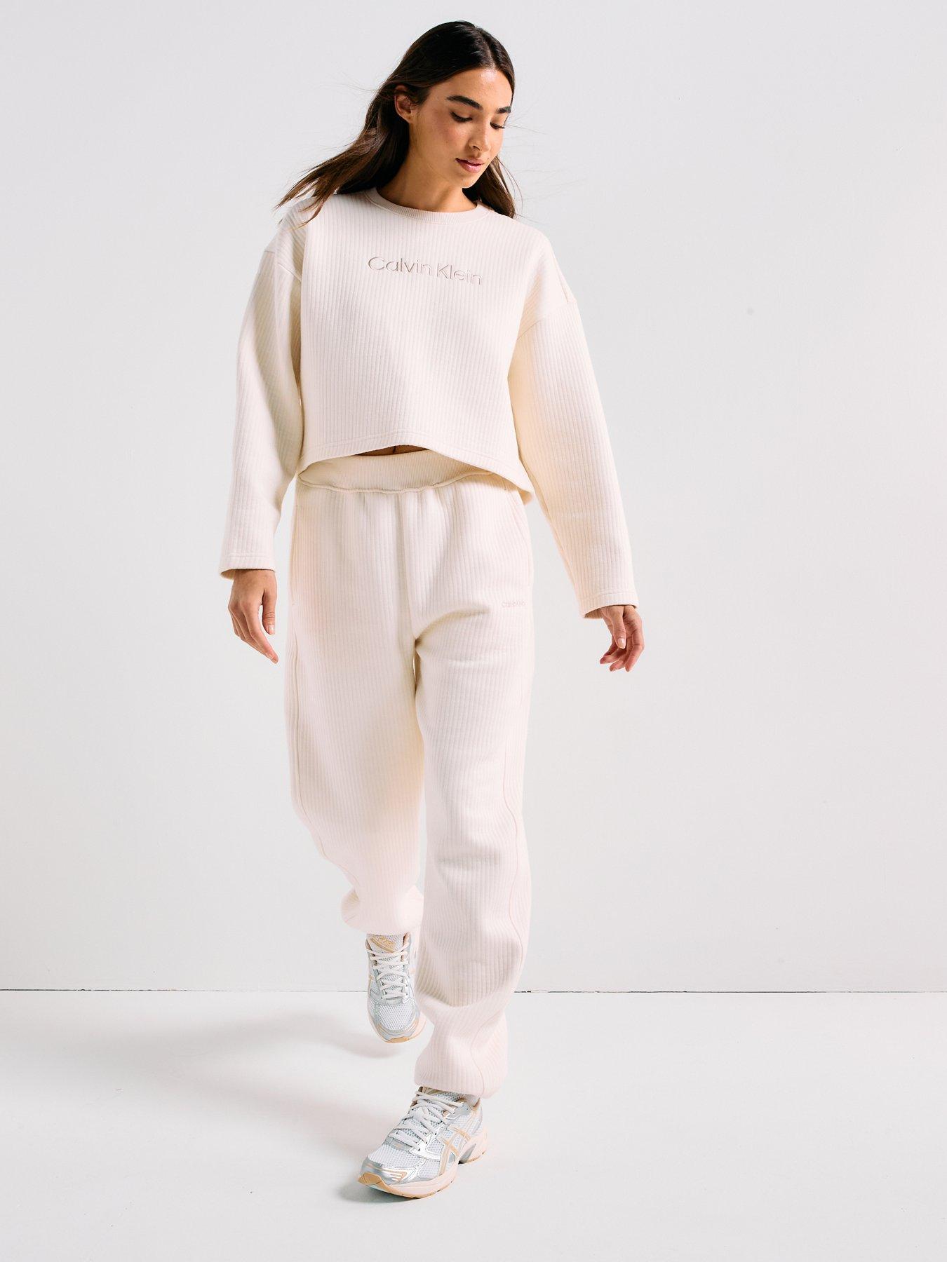 Image 3 of 6 of Calvin Klein Quilted Jogger - Cream