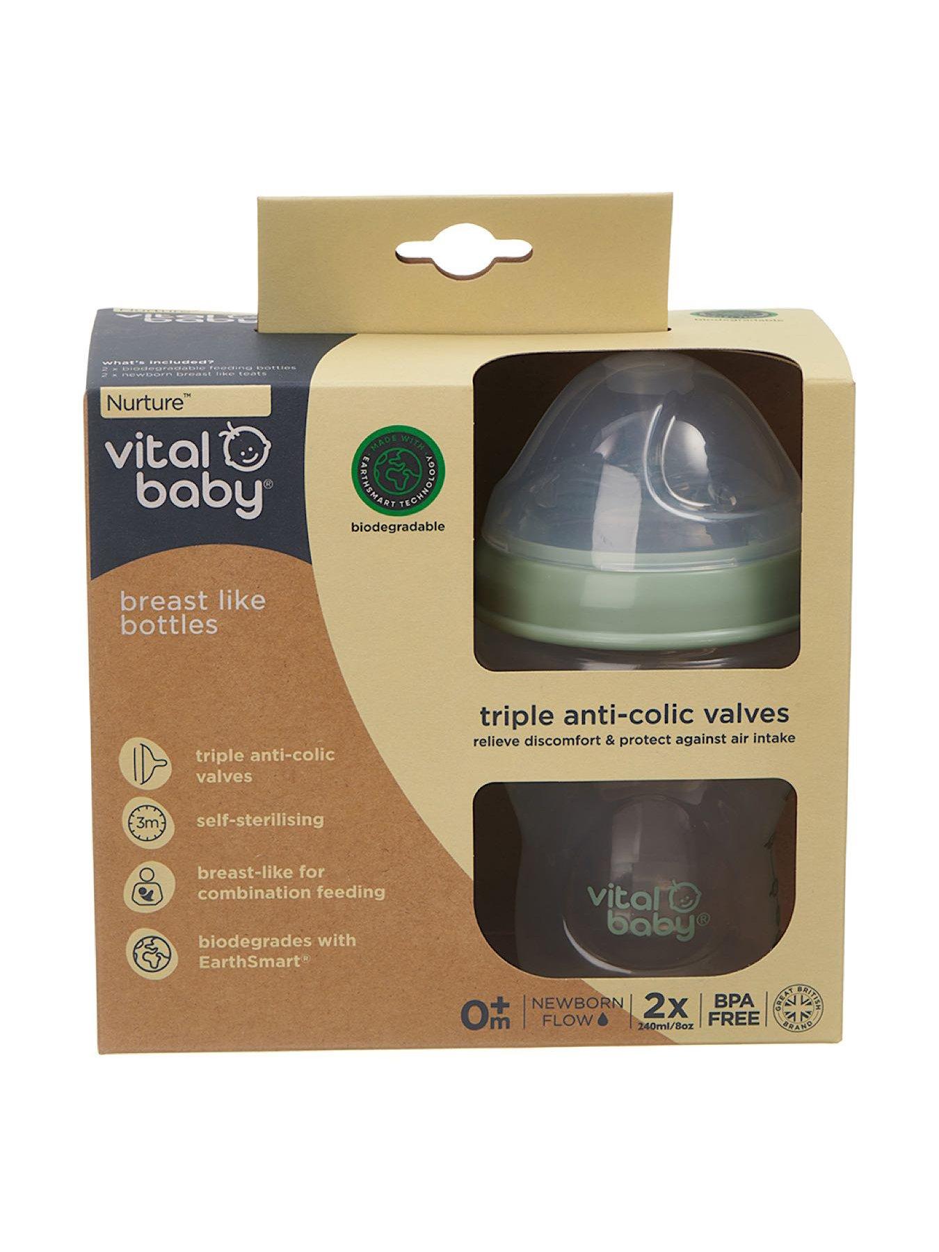 Vital Baby Breast Like Feeding Bottle 240ml 2pk