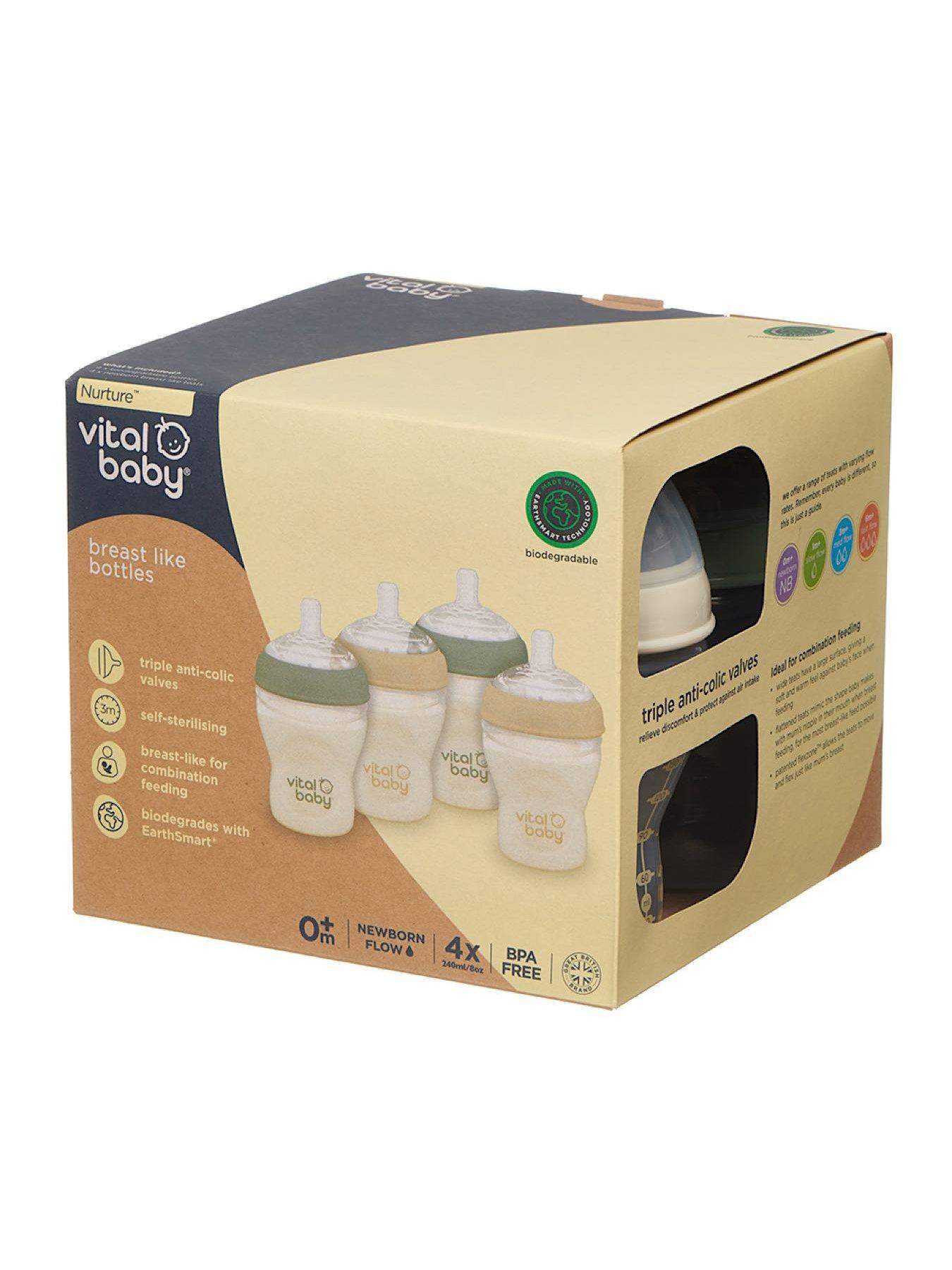 Vital Baby Breast Like Feeding Bottle 240ml 4pk